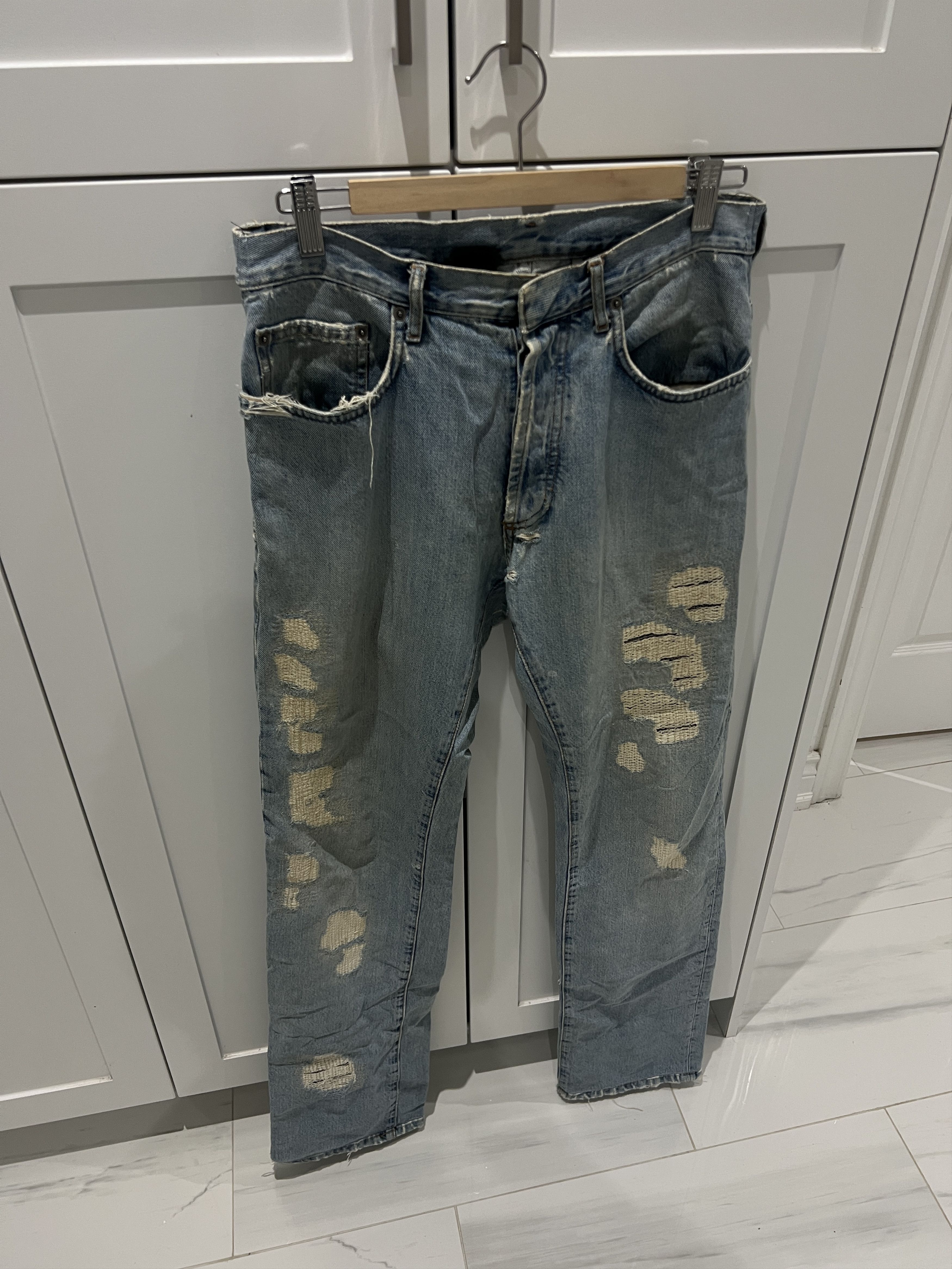 Dior Dior Homme MII AW05/06 Runway Dust Wash Damaged Jeans | Grailed