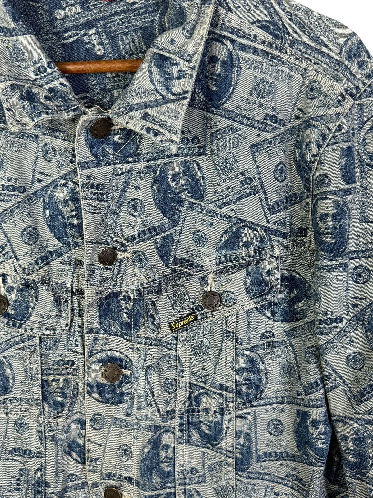 Supreme Supreme Dollar Bills Print Denim Jacket Size US M / EU 48-50 / 2 - 10 Thumbnail