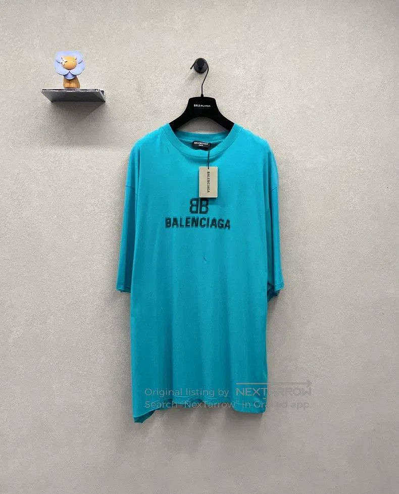 Balenciaga Balenciaga Teal Short Sleeve Size US S / EU 44-46 / 1 - 1 Thumbnail