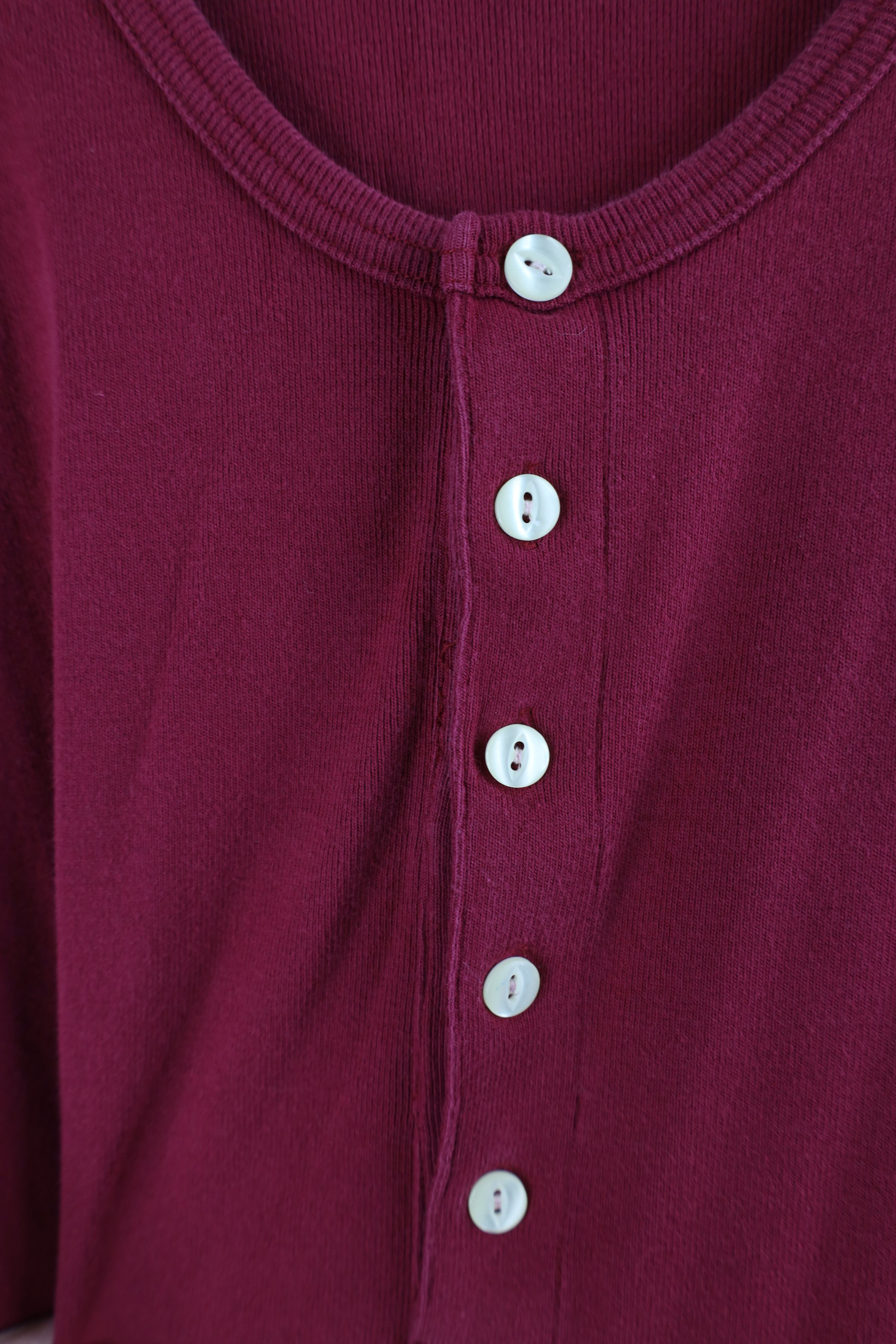 J.Crew × Vintage Vintage 90s J Crew Ribbed Knit Long Sleeve Henley T-Shirt Size US XL / EU 56 / 4 - 4 Thumbnail