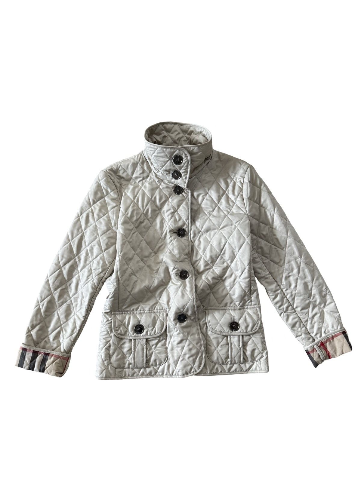Burberry × Burberry Prorsum Burberry Nova Check Diamond Quilted Beige Barn Button Jacket Size M / US 6-8 / IT 42-44 - 3 Thumbnail