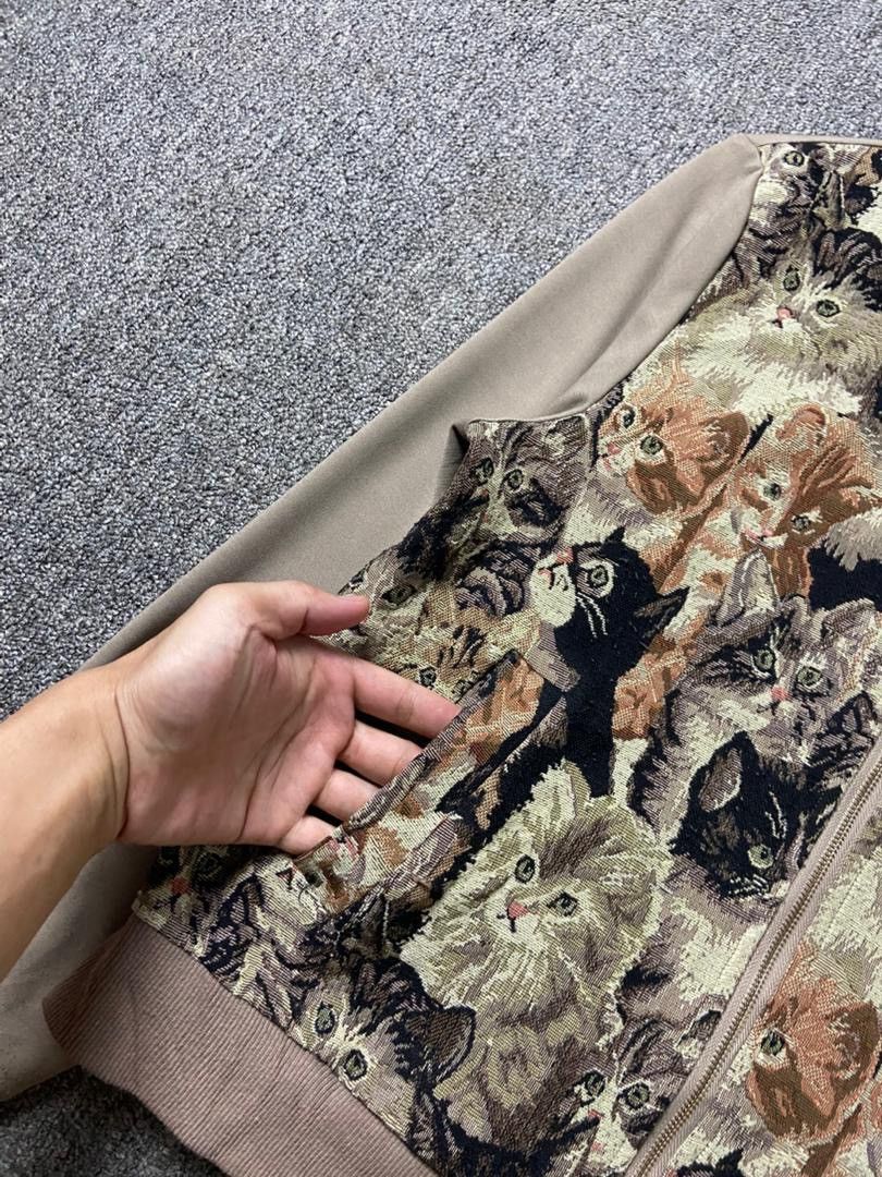 Japanese Brand Silent Worth Cat Pattern Blouson Jacket (201) Size XS / US 0-2 / IT 36-38 - 7 Thumbnail