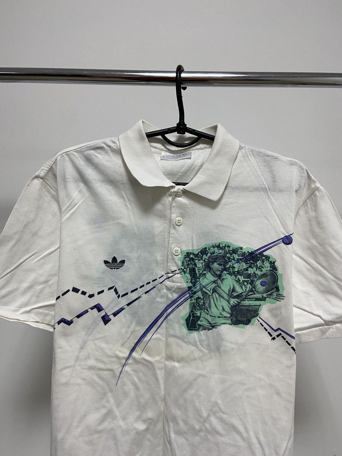 Adidas Adidas Vintage Big Logo T Shirt tennis Y2K Polo Size US XL / EU 56 / 4 - 2 Thumbnail