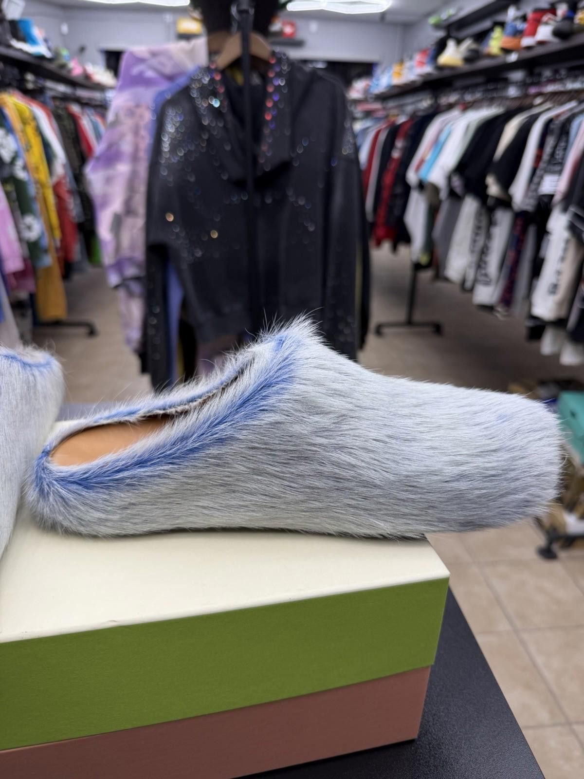 Marni Marni Biue Long Hair Calfskin Fussbett 37.5EU/7.5US Women’s Size US 7.5 / IT 37.5 - 10 Thumbnail