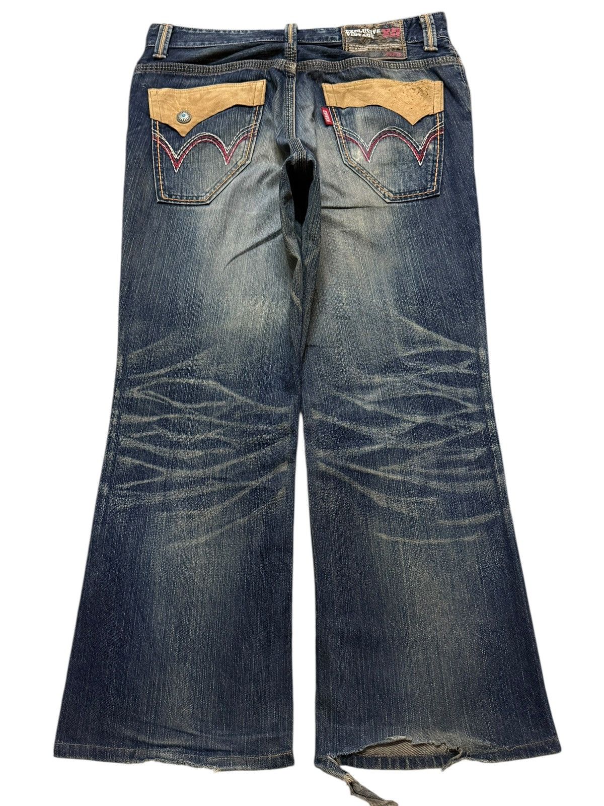 Edwin Vintage Y2K Edwin XV Faded Wash Clawmark Wide Leg Baggy Size US 36 / EU 52 - 2 Thumbnail