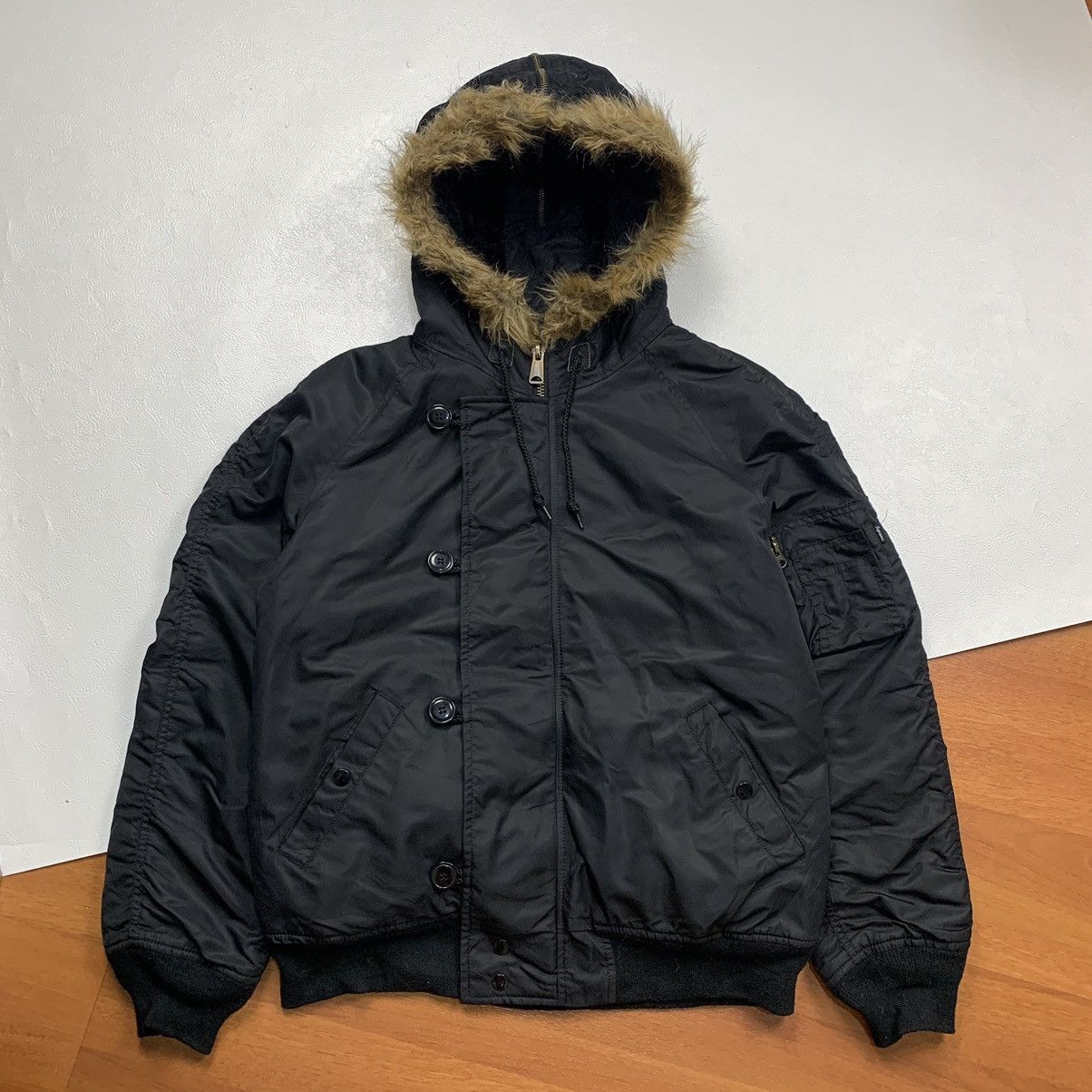 image of Accept Offer Supreme N2-B Parka Jacket in Black, Men's (Size Medium)