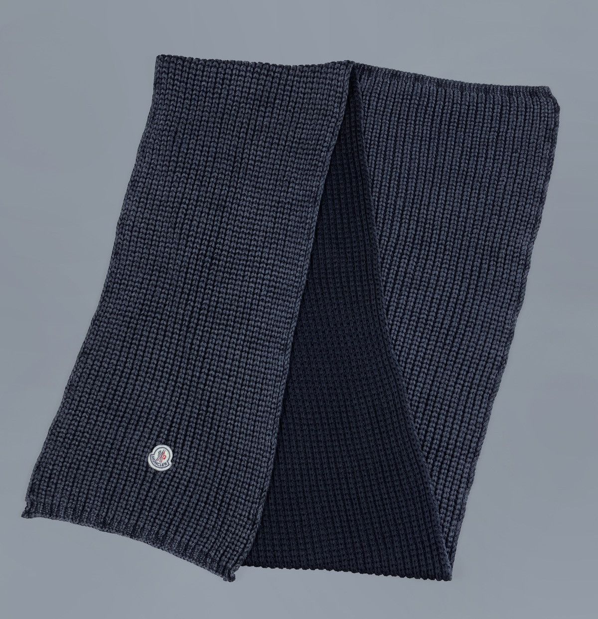 Moncler Moncler 100% Wool Double Side Cable Knit Logo Scarf Neckwear Size ONE SIZE - 3 Thumbnail