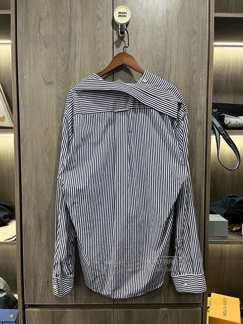 Balenciaga Balenciaga Striped Loose Shirt Size US XXS / EU 40 - 2 Thumbnail