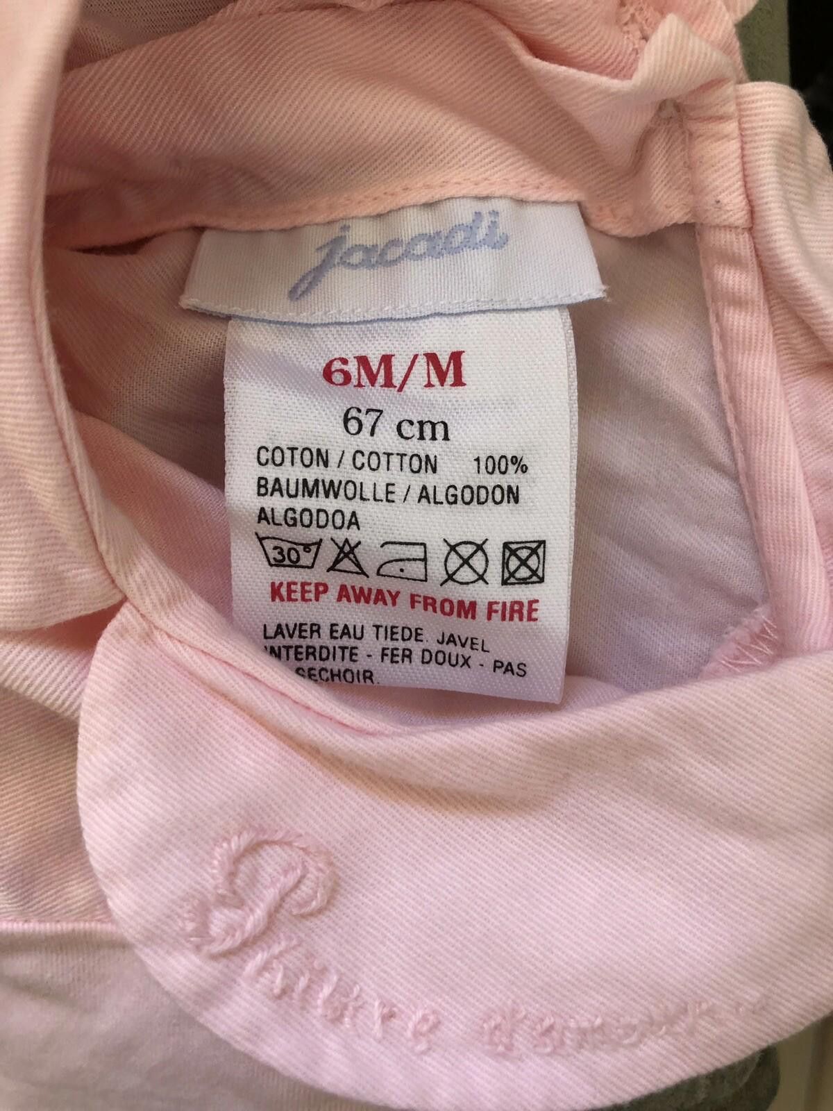 Designer Jacadi Pink Long Sleeve Baby Girl Shirt Size 6M Size US XXS / EU 40 - 4 Thumbnail