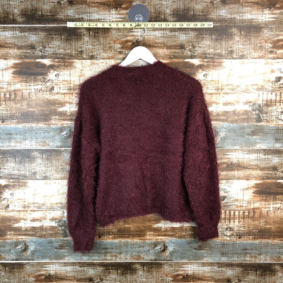 Homespun Knitwear × Japanese Brand DLL Hypen World Gallery Maroon Mohair Knitwear #C427 Size S / US 4 / IT 40 - 12 Thumbnail