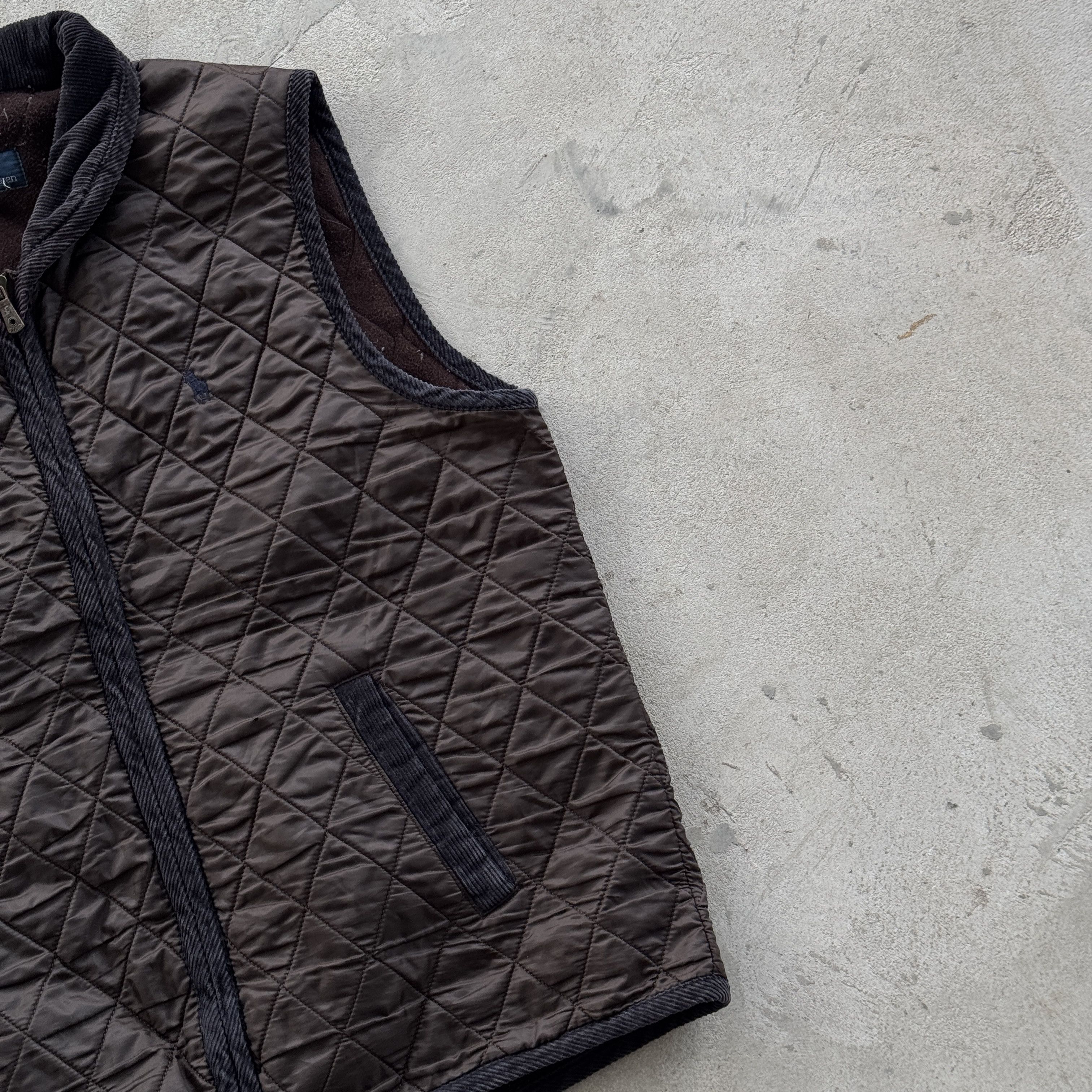 Polo Ralph Lauren Polo Ralph Lauren Quilted Gilet Brown Corduroy Trim Medium Size US M / EU 48-50 / 2 - 2 Thumbnail