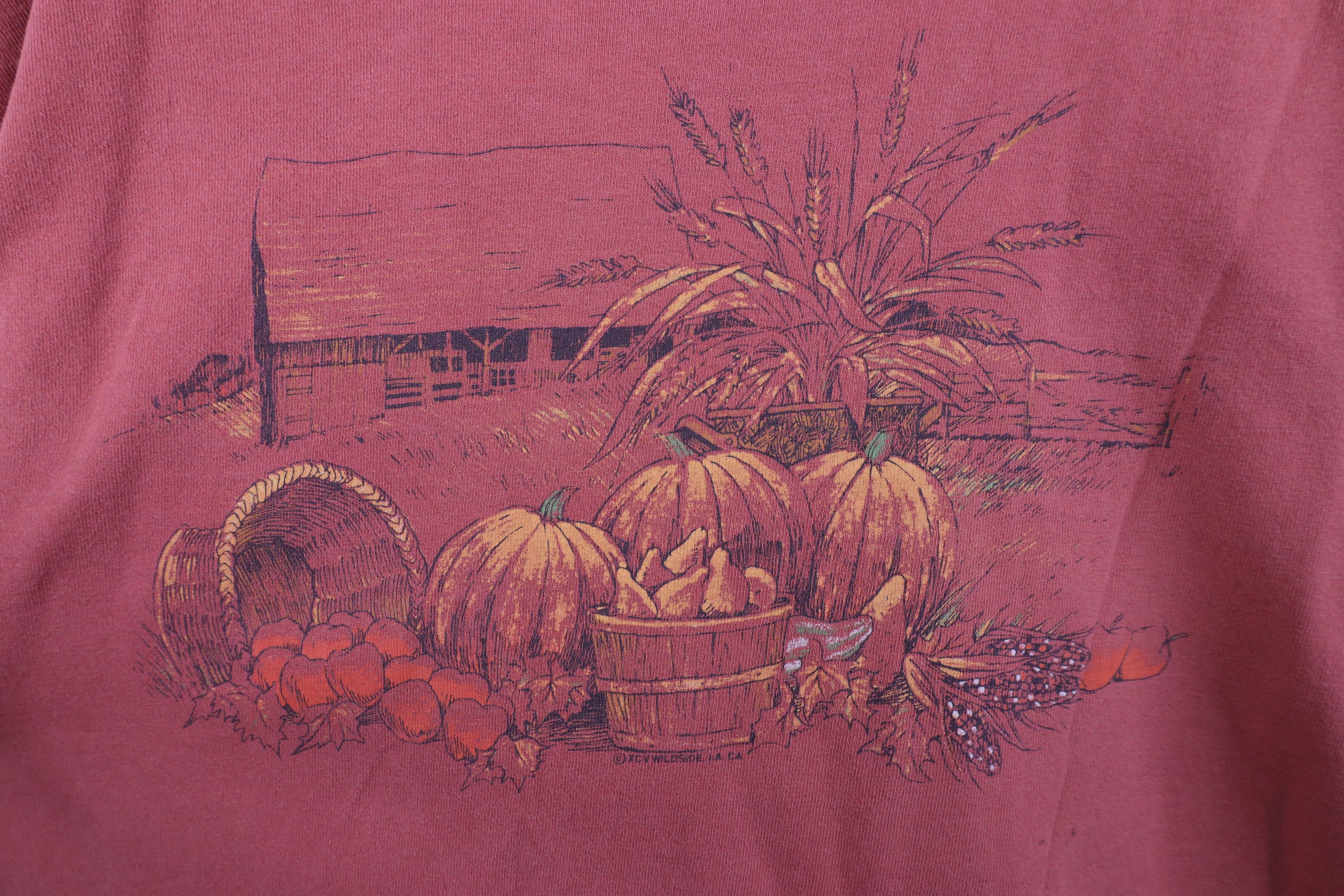 Vintage Vintage 90s Streetwear Farmhouse Fall Pumpkin T-Shirt Size US XL / EU 56 / 4 - 4 Thumbnail