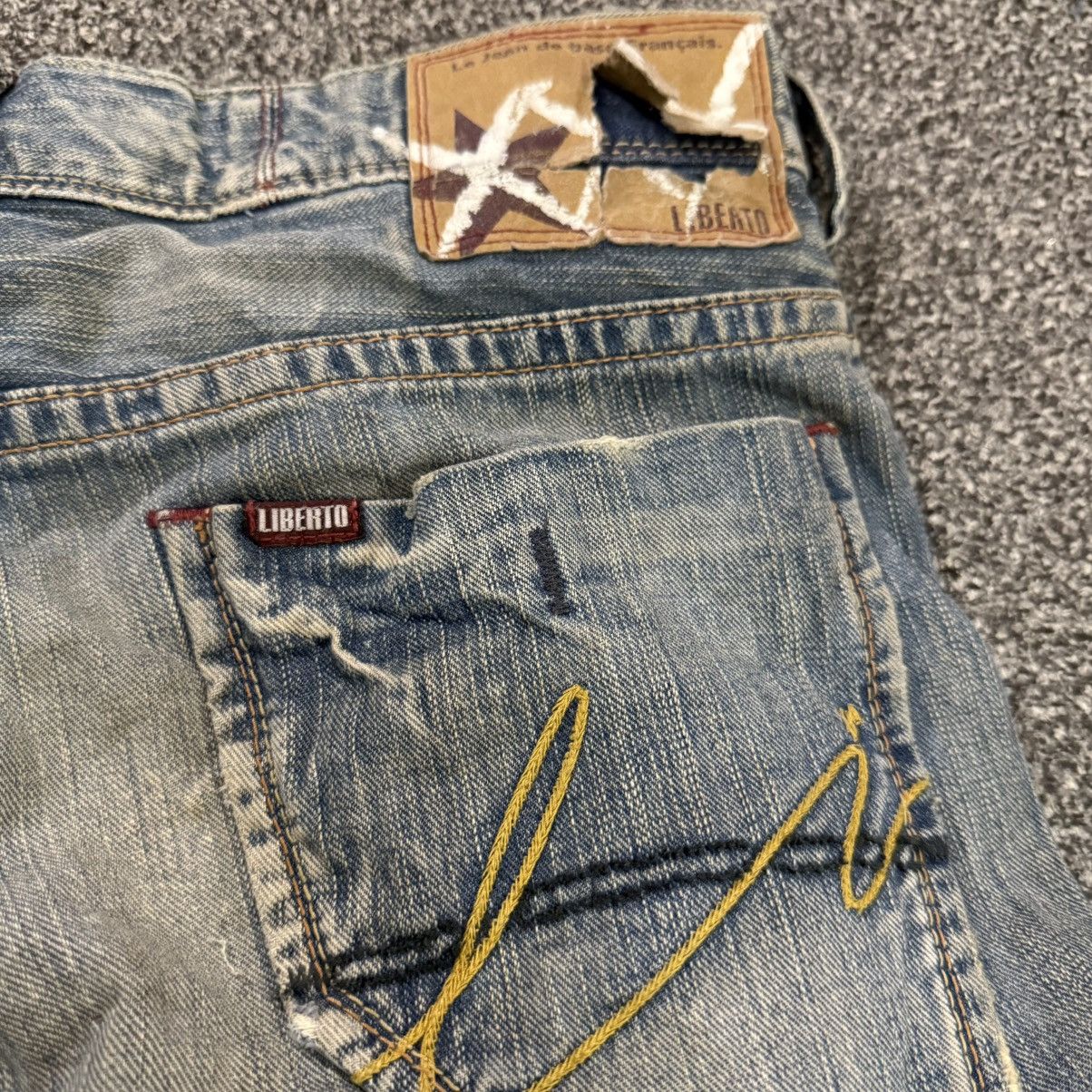 Japanese Brand Japanese Seditionaries Liberto Paint Thrashed Wideleg Denim Size US 32 / EU 48 - 11 Thumbnail