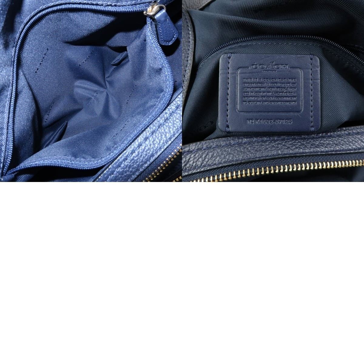 Coach Coach Edie Leather Shoulder Bag Navy Size ONE SIZE - 8 Thumbnail