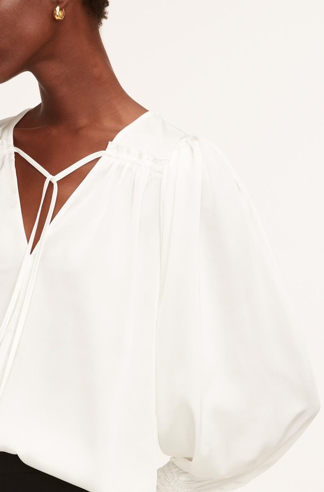 Rebecca Taylor NWT Rebecca Taylor Tie Front Blouse Top Milk White Long Size XS / US 0-2 / IT 36-38 - 5 Thumbnail