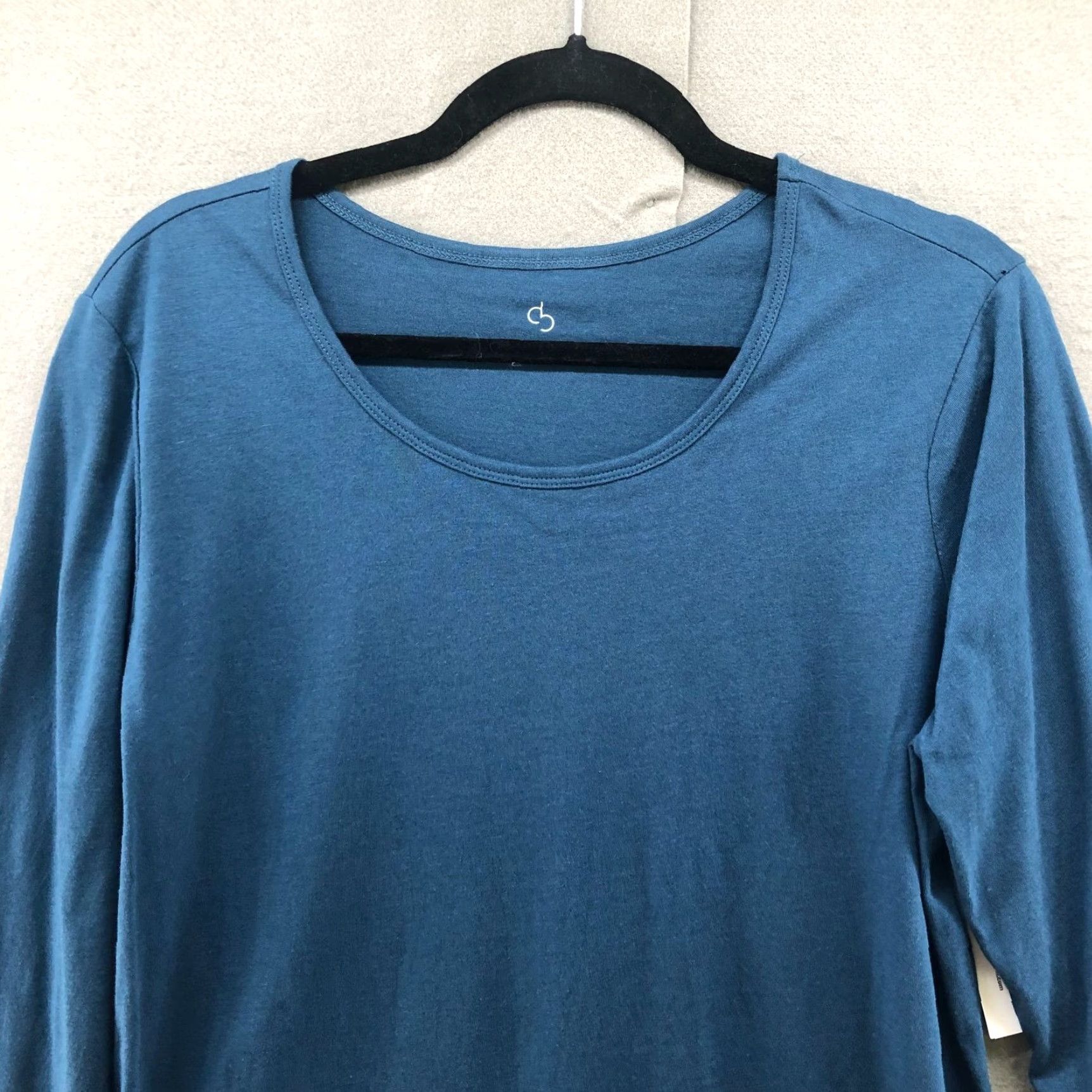 Vintage Dressbarn Women's Blue Long Sleeve Crewneck T Shirt Large Modal Blend Stretch Size L / US 10 / IT 46 - 3 Thumbnail