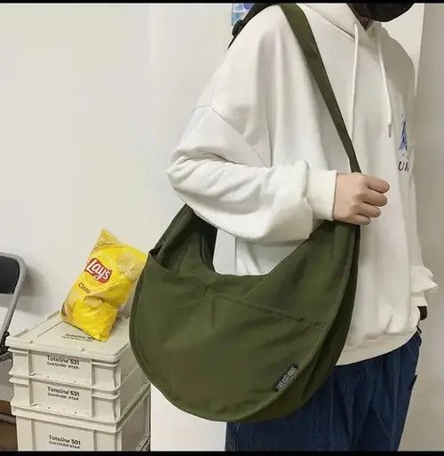 Japanese Brand Large Capacity Nylon Hobos/Crossbody Bags Unisex Size ONE SIZE - 2 Thumbnail