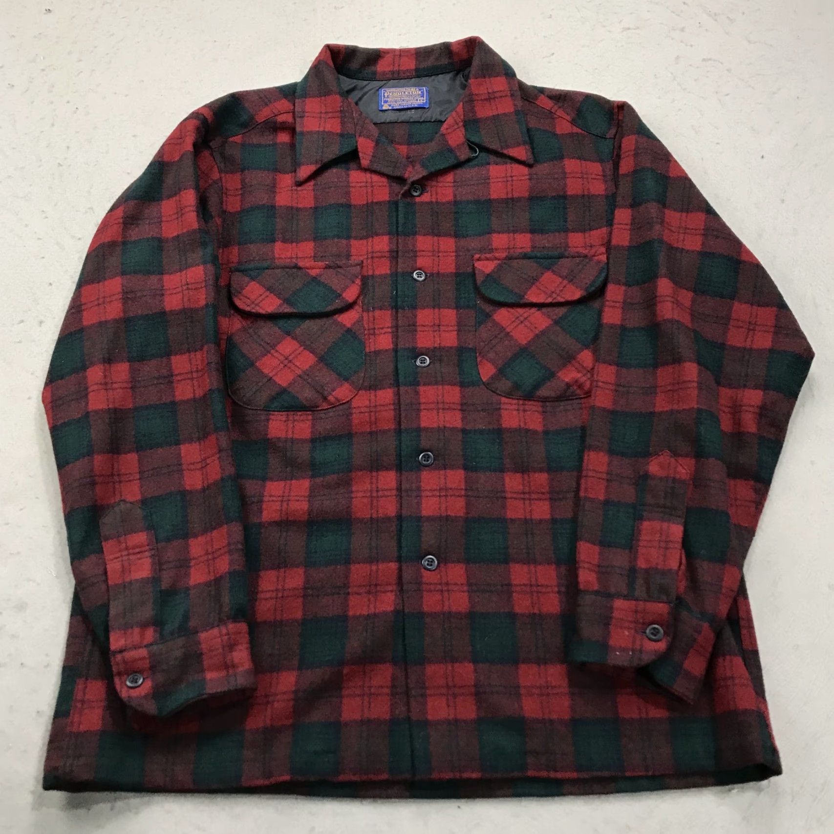 Pendleton VINTAGE Pendleton Board Shirt Mens Large Red Wool Flannel Shirt Button-Up with Pockets Size US L / EU 52-54 / 3 - 2 Thumbnail