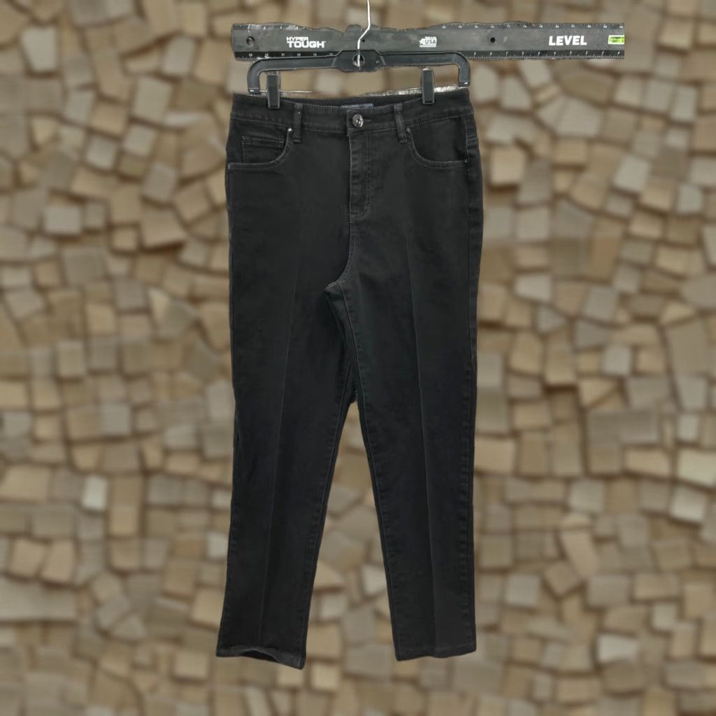 Vintage Bandolino Jeans Regular Size 8 Womens Dark Wash Black Denim High Rise Straight 5-Pocket Cotton Belt Loops Image: Bandolino Size 30" / US 8 / IT 44 - 1 Thumbnail