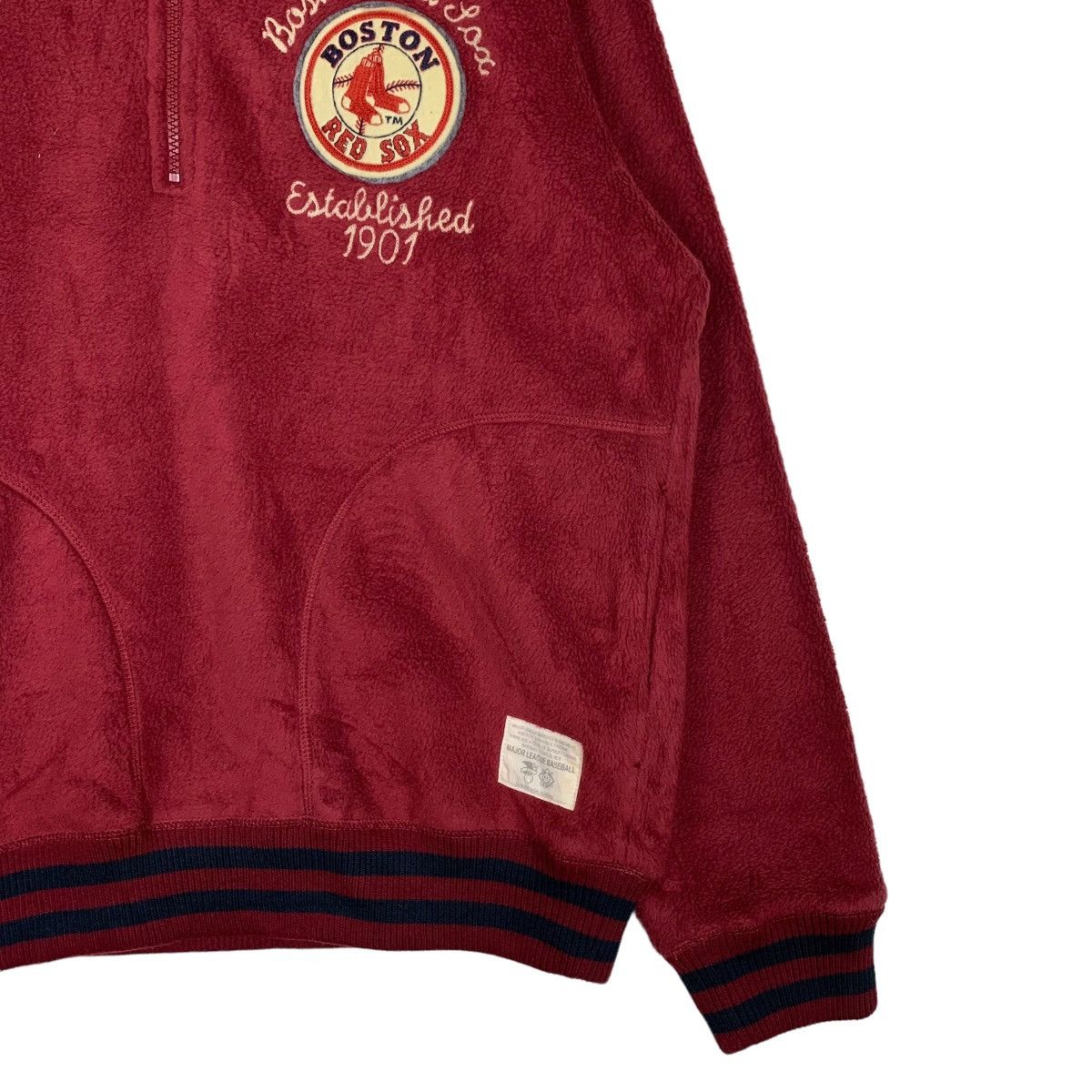 Japanese Brand MLB BOSTON RED SOX Half Zip Turtle Neck Fleece #0044-C3 Size US XL / EU 56 / 4 - 7 Thumbnail