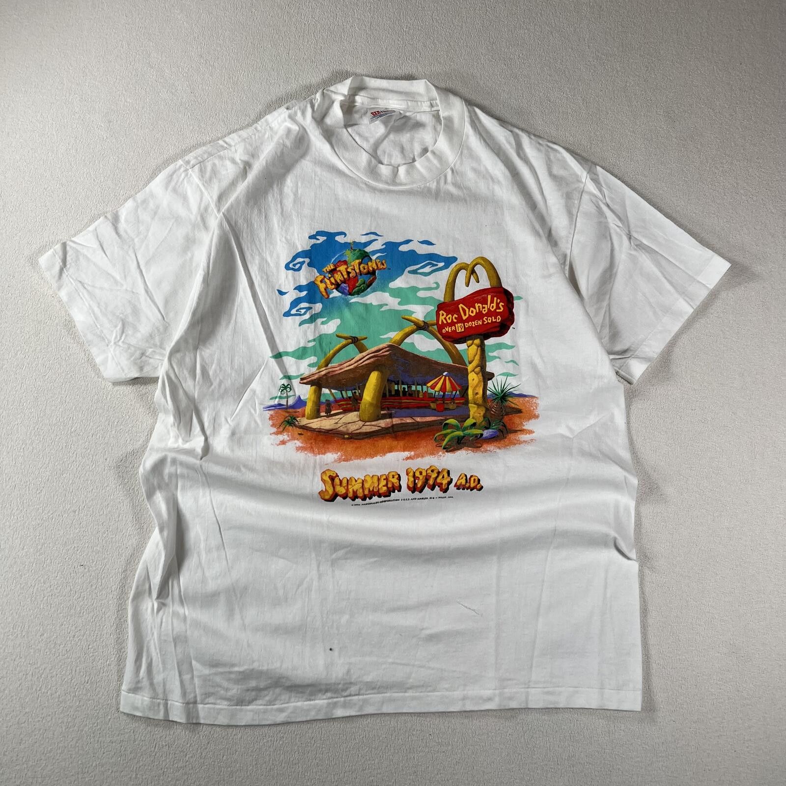 Other Vintage 1994 The Flintstones Mc Donalds Tee Size US XL / EU 56 / 4 - 1 Thumbnail