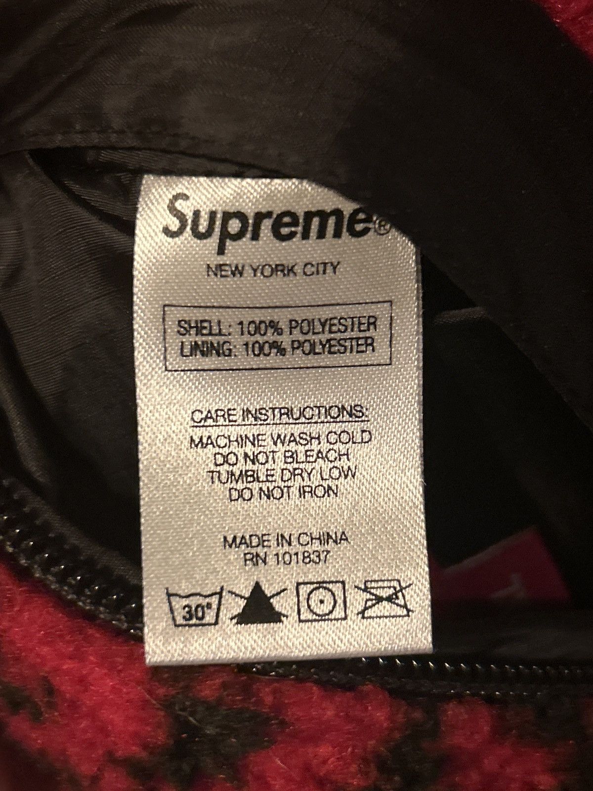 Supreme Supreme FW17 Red Leopard Reversible Fleece Size US XL / EU 56 / 4 - 7 Thumbnail
