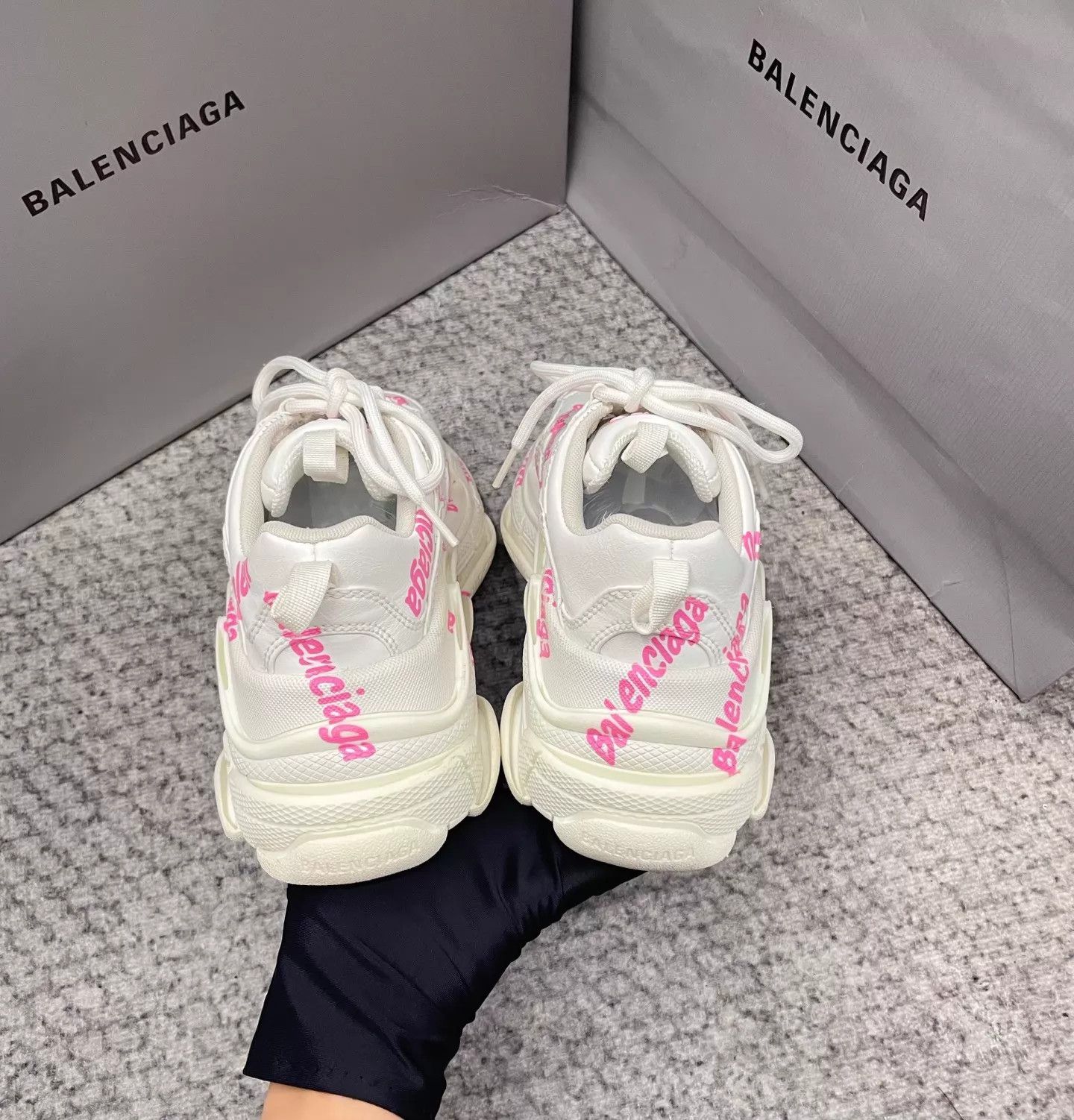 Balenciaga Balenciaga Womens Triple White-Pink 35- Sweet Cool Size US 4.5 / IT 34.5 - 6 Thumbnail