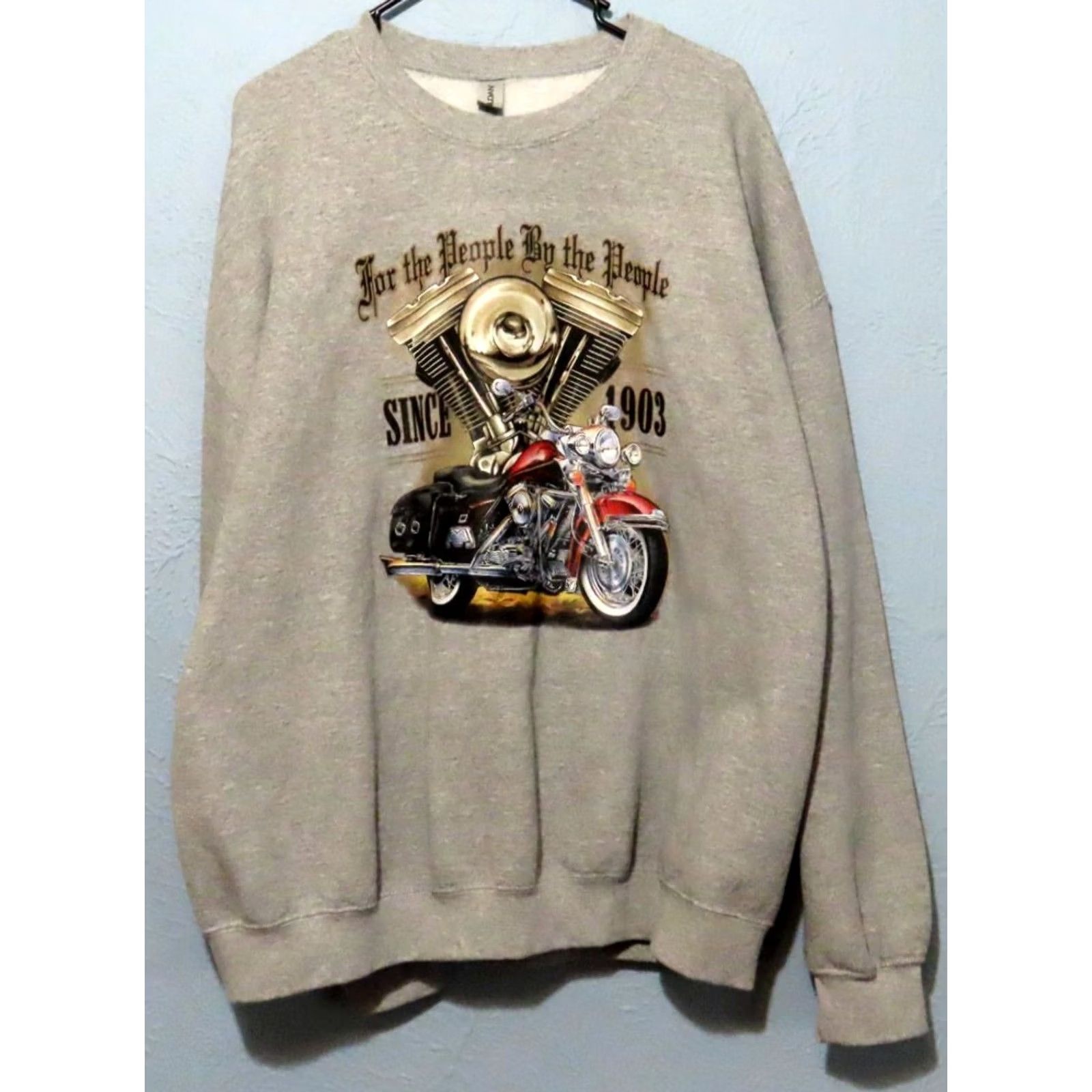 Gildan Gildan Mens 2XL Motorcycle Gray Sweatshirt For the People By the People 1903 Size US XXL / EU 58 / 5 - 2 Thumbnail