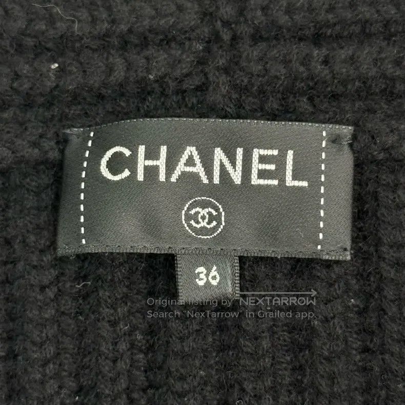 Chanel Chanel Black classic logo navel cashmere sweater Size XS / US 0-2 / IT 36-38 - 5 Thumbnail
