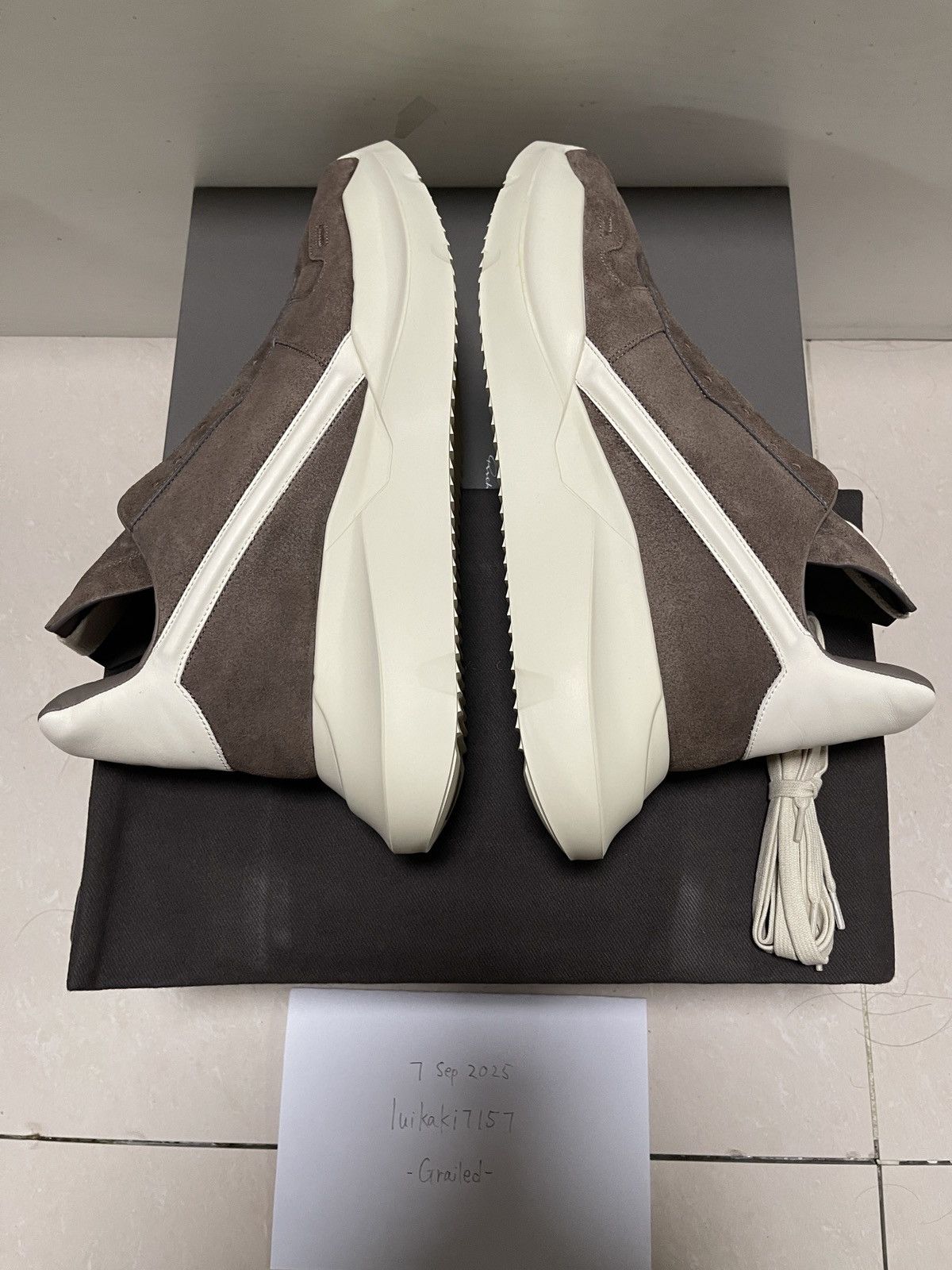 Rick Owens Rick Owens Dust Milk Leather Geth Runner Size 44.5 Size US 11.5 / EU 44-45 - 4 Thumbnail