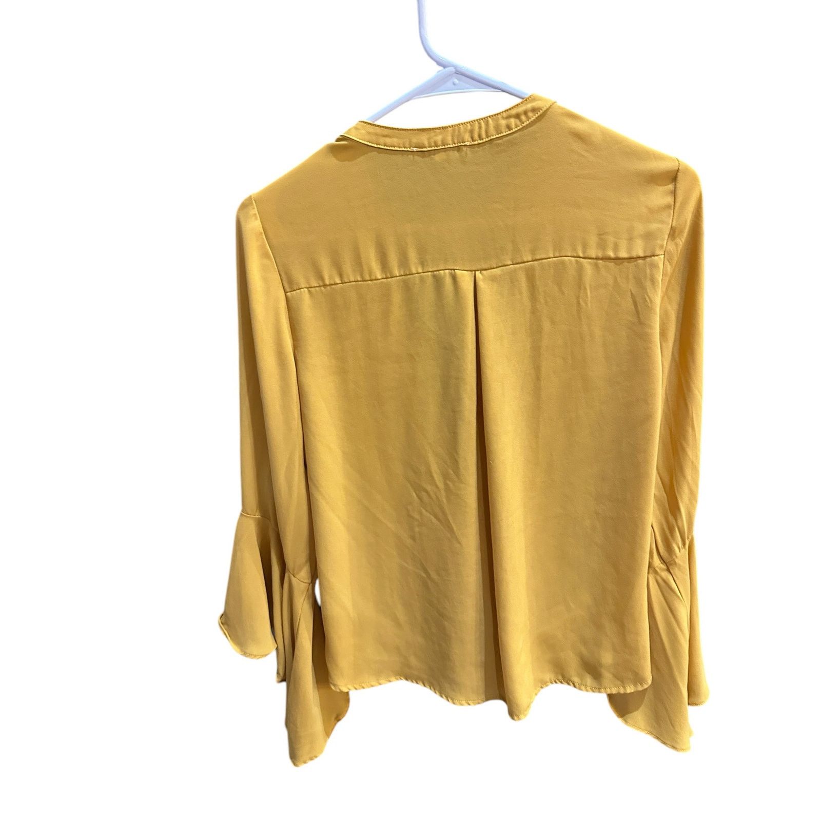 Other JODIFL Yellow Keyhole Neckline Drape Long Sleeve Blouse Size S / US 4 / IT 40 - 6 Thumbnail