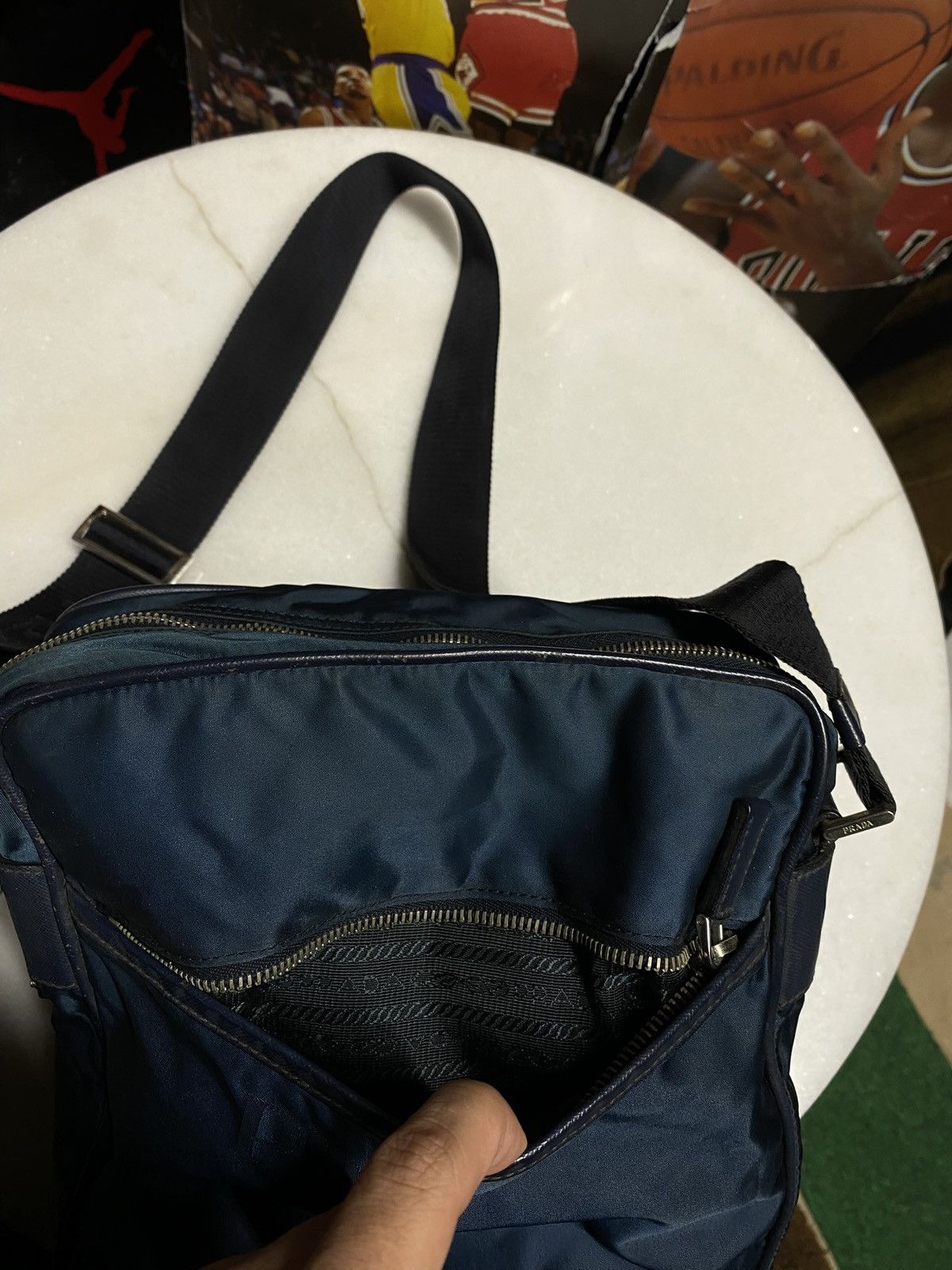 Prada Prada Nylon Navy Messenger Crossbody Bag Size ONE SIZE - 13 Thumbnail