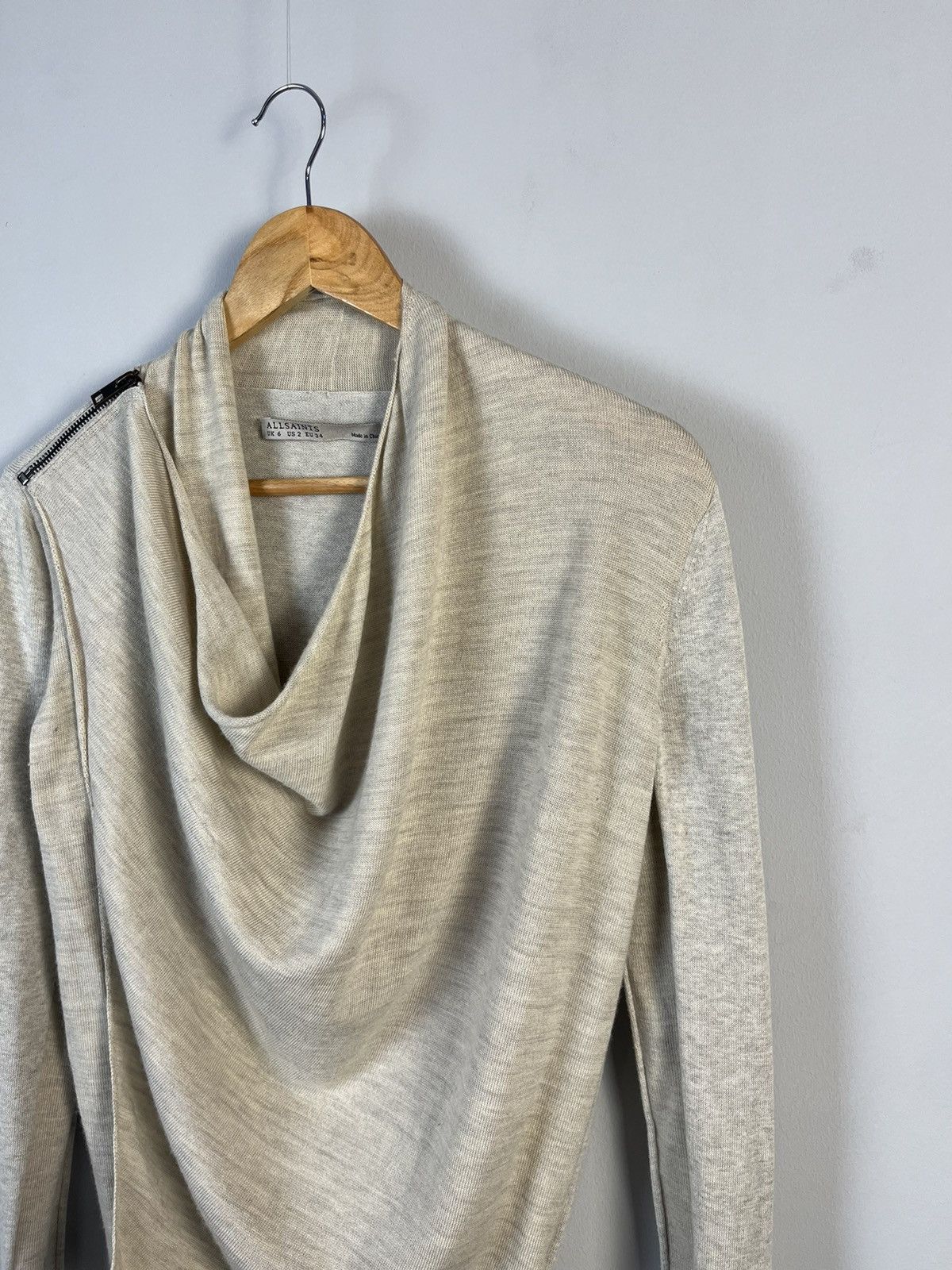 Allsaints Allsaints Drina Merino Wool Avant Garde Y2K Cardigan Jumper Size XS / US 0-2 / IT 36-38 - 3 Thumbnail