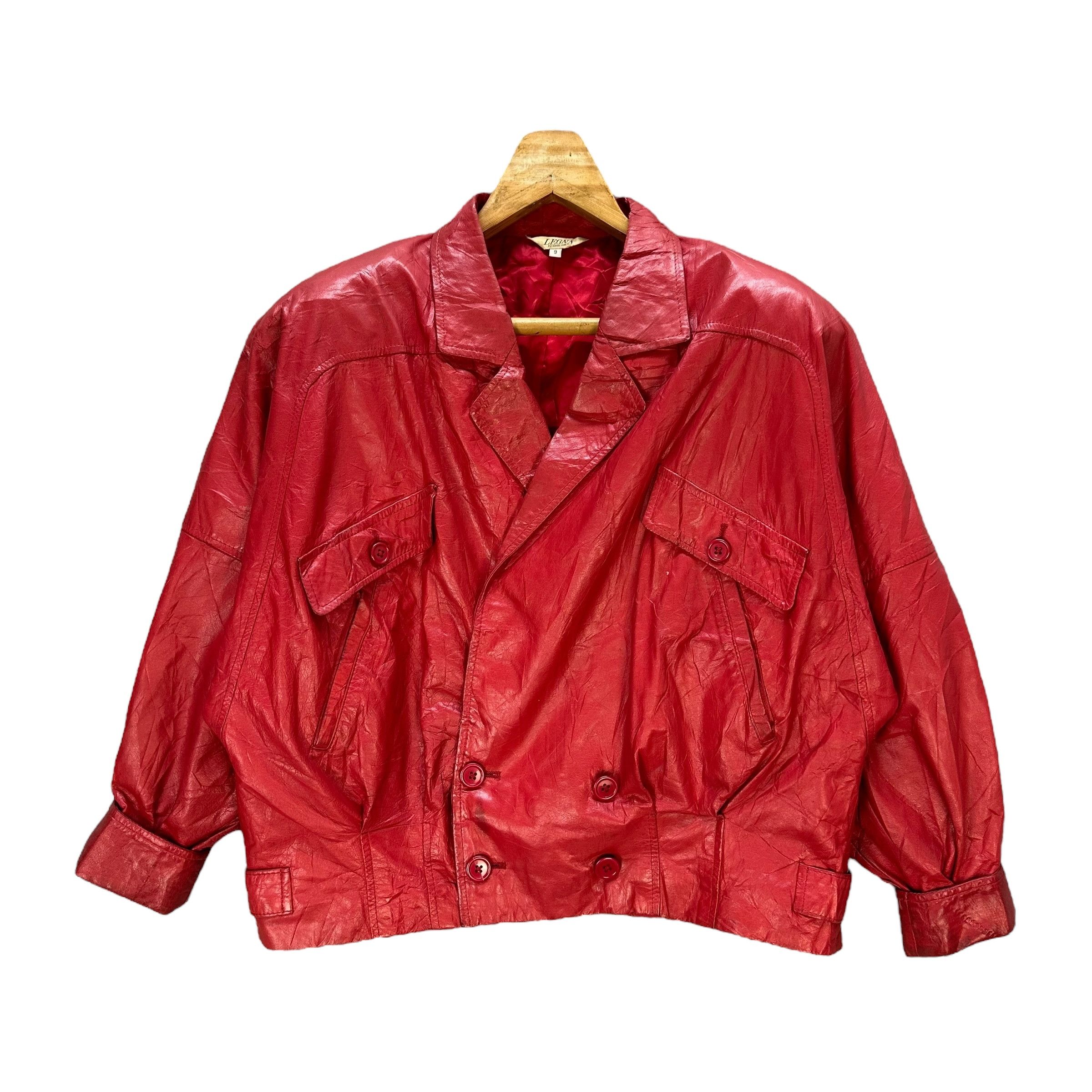 Japanese Brand LEGNA ANGEL LEATHER Red Crop Leather Jacket #A41-0941 Size M / US 6-8 / IT 42-44 - 1 Thumbnail