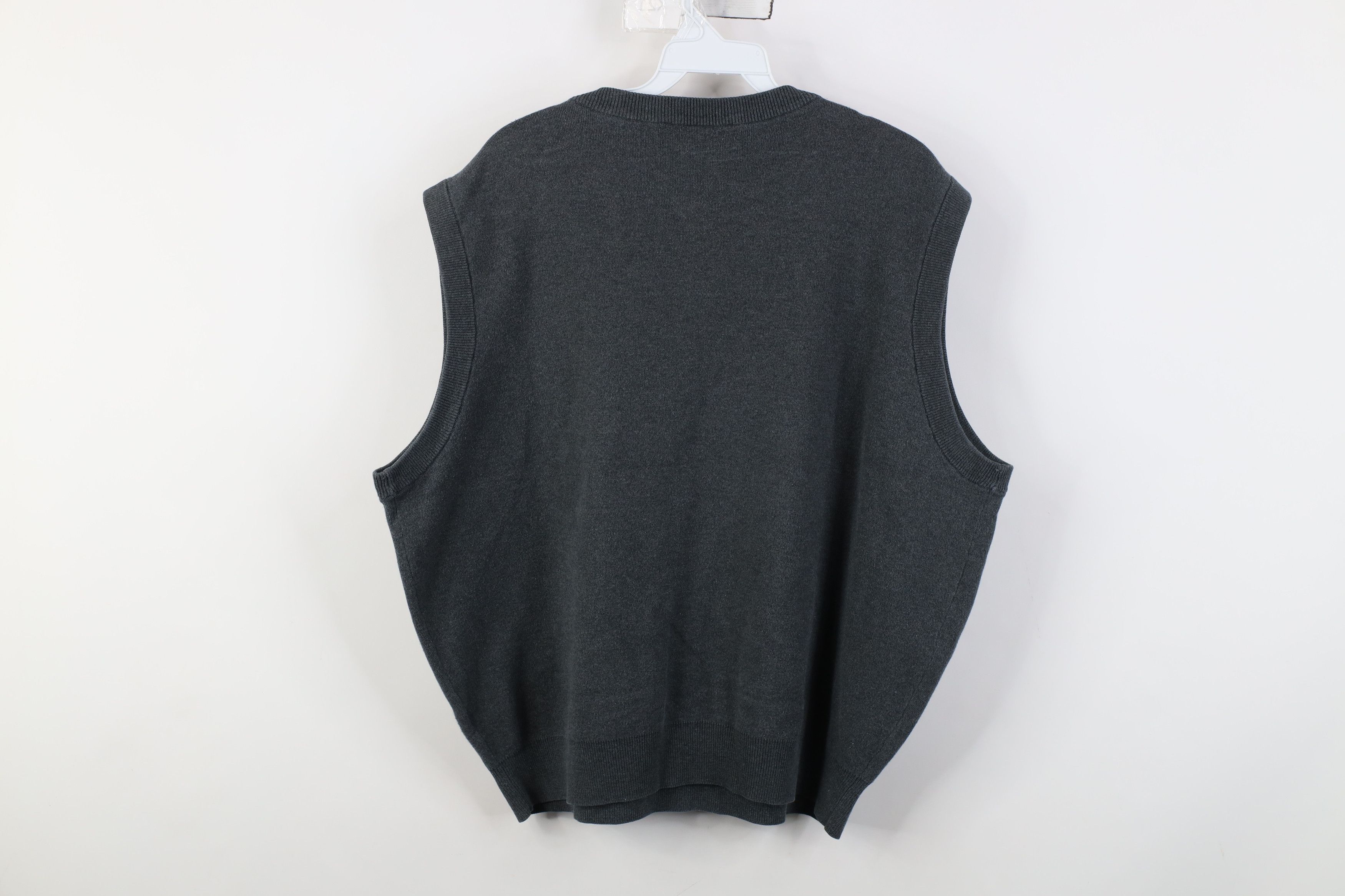 Vintage Vintage 90s Streetwear Blank Cotton Knit V-Neck Sweater Vest Size US L / EU 52-54 / 3 - 8 Thumbnail
