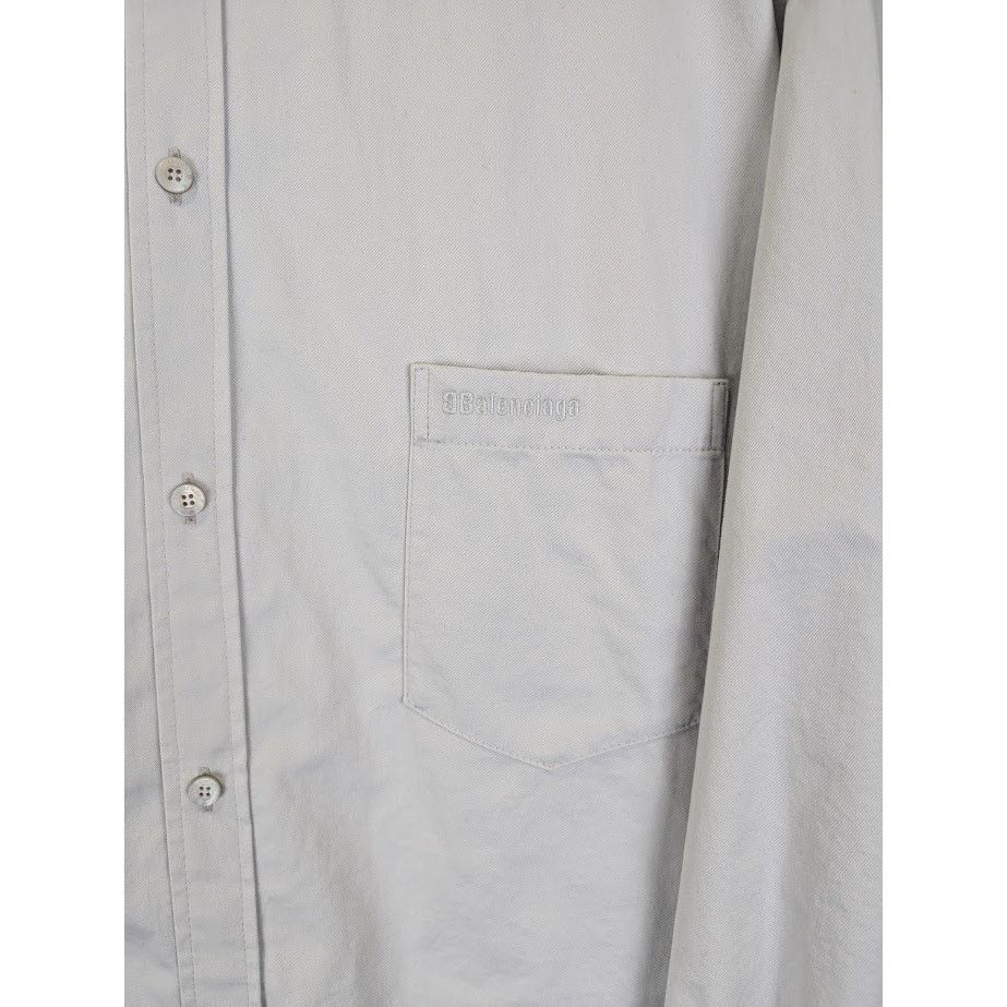 Balenciaga o1rshd1 Padded Shirt Cotton Twill in Dirty White Size US S / EU 44-46 / 1 - 4 Thumbnail