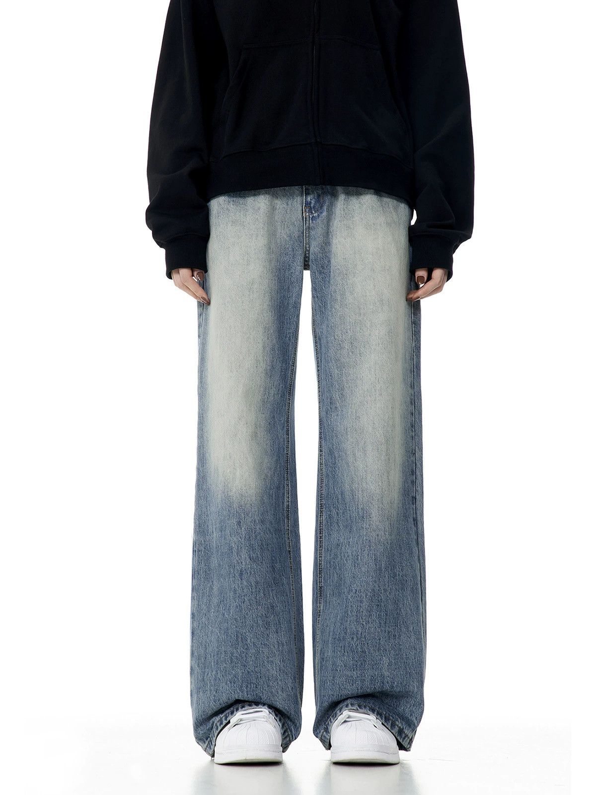 Jean American retro casual washed straight loose blue jeans Size US 32 / EU 48 - 1 Thumbnail