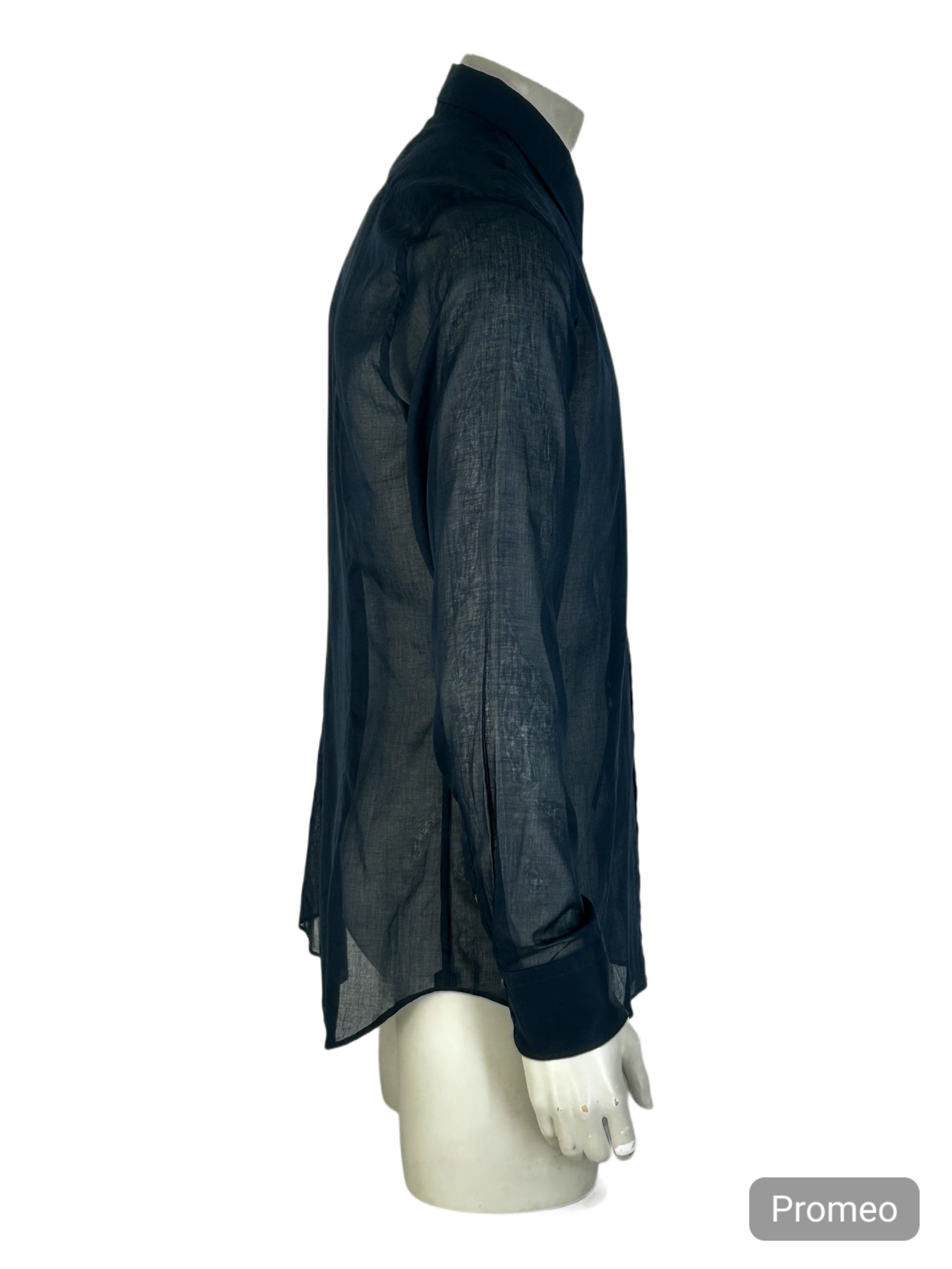Prada PRADA Blue Cotton Muslin Dress Shirt Size US M / EU 48-50 / 2 - 2 Thumbnail