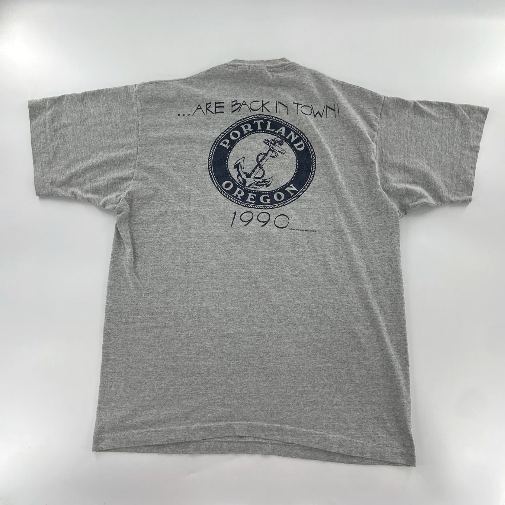 Fruit Of The Loom VINTAGE 90s Fruit of the Loom US Navy Shirt Adult XL Gray The Boys Are Back Double-Sided Mens Size US XL / EU 56 / 4 - 2 Thumbnail