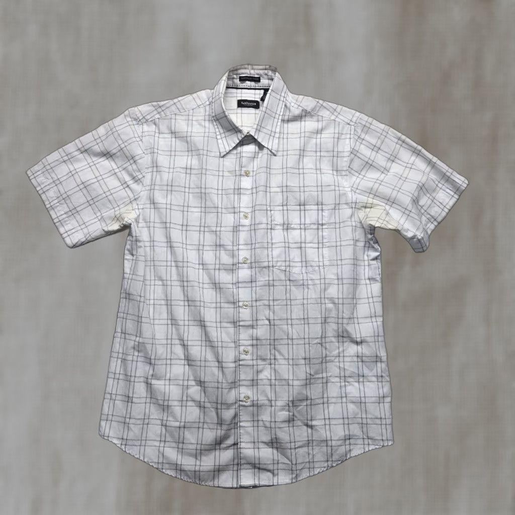 Van Heusen VINTAGE Van Heusen Men's Short Sleeve Button-Up Shirt Cotton Blend Check 15.5 Preppy Style Size US M / EU 48-50 / 2 - 1 Thumbnail
