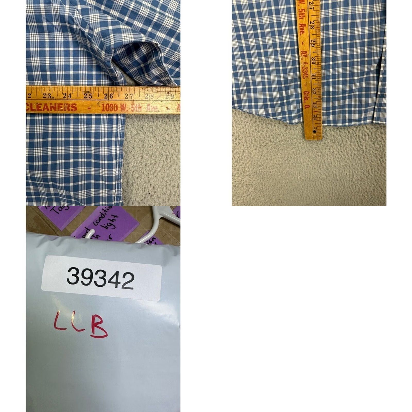 Vintage L.L. Bean Shirt Mens XL Tall Blue Plaid Button-Down Wrinkle Resistant Traditional Fit Casual Size US XL / EU 56 / 4 - 8 Thumbnail