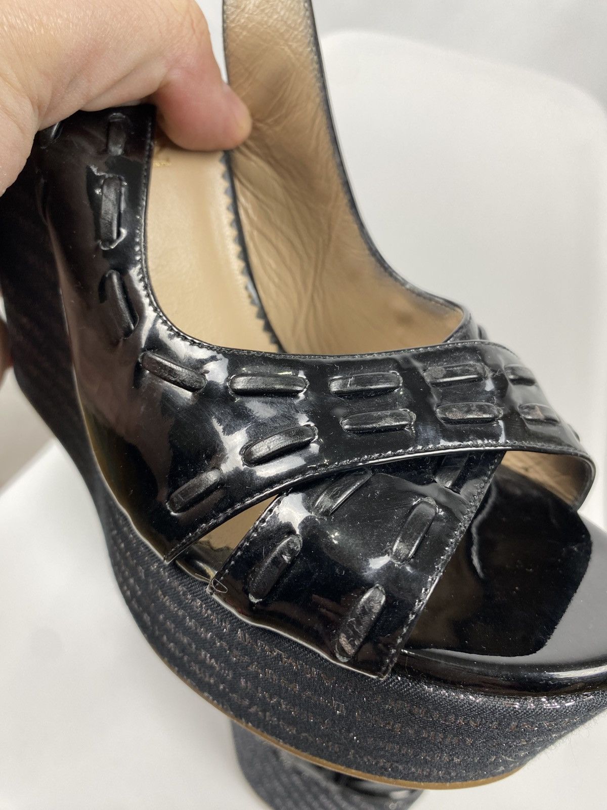 Emporio Armani Emporio Armani Platform Sandals Patent Leather size 39.5 Size US 9.5 / IT 39.5 - 9 Thumbnail