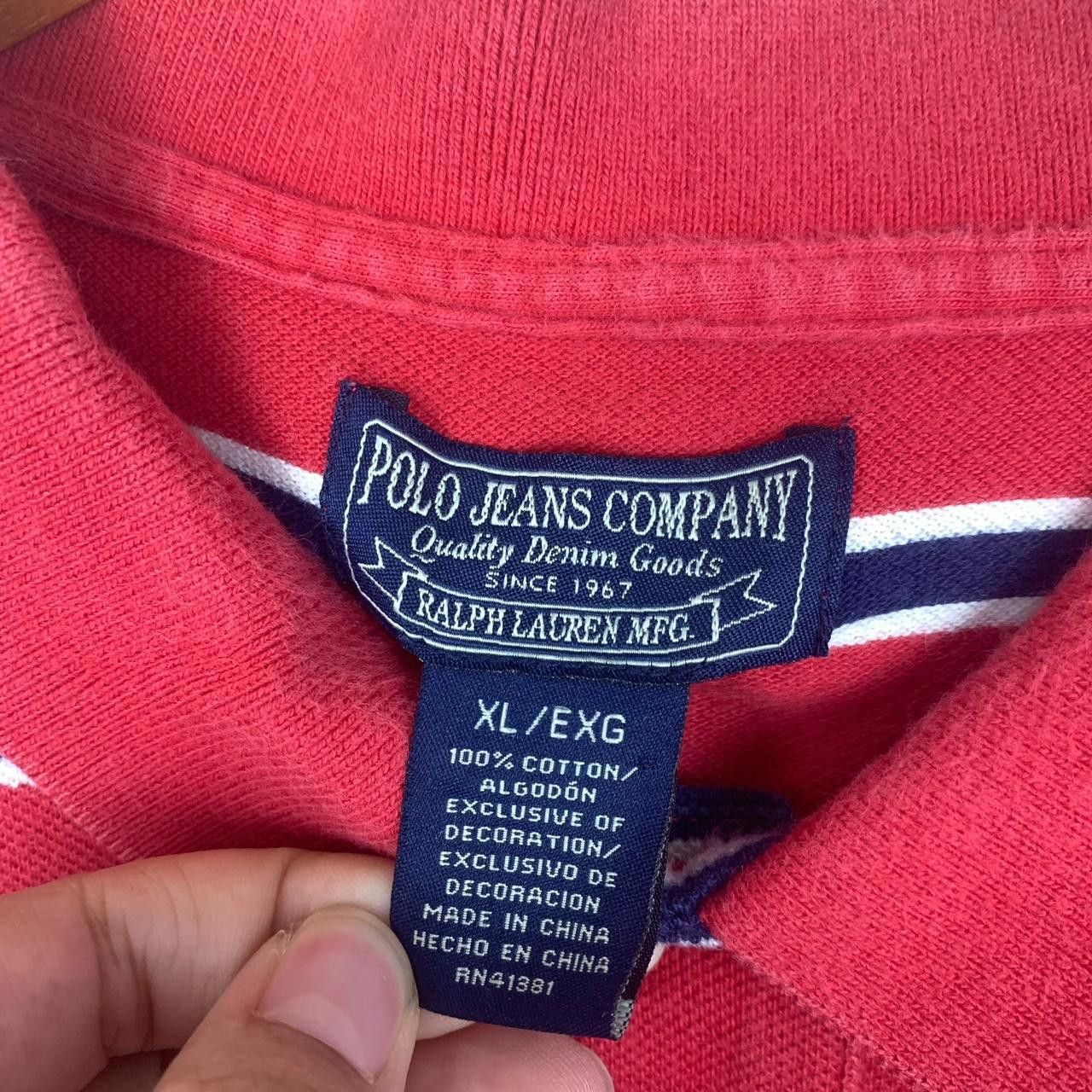 Vintage Vintage POLO JEANS COMPANY Ralph Lauren Striped Size US XL / EU 56 / 4 - 3 Thumbnail