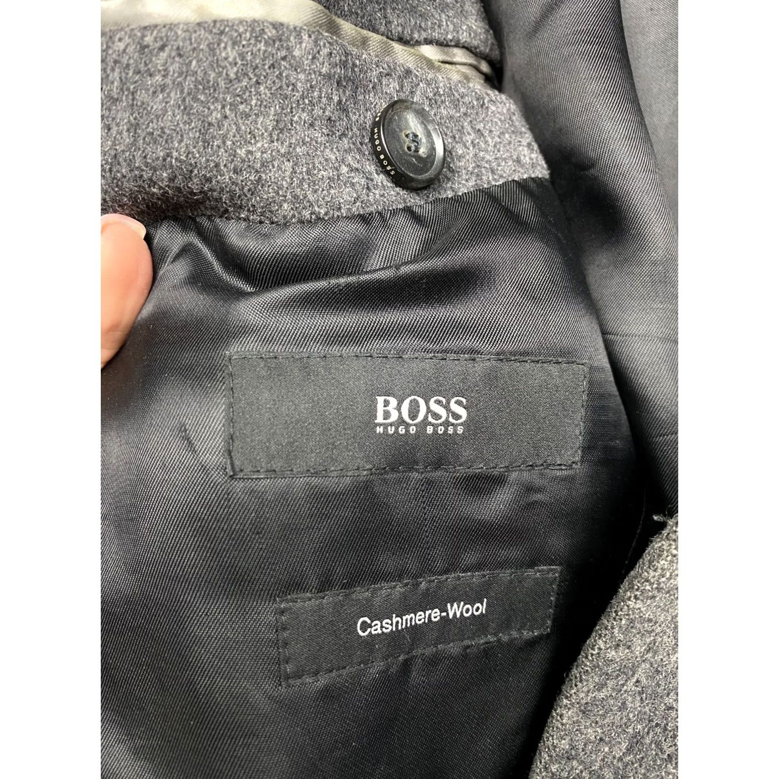 Hugo Boss HUGO BOSS Coat Mens Wool Coat Jacket L Gray Wool Overcoat Boxy Coat Mens Size US L / EU 52-54 / 3 - 3 Thumbnail