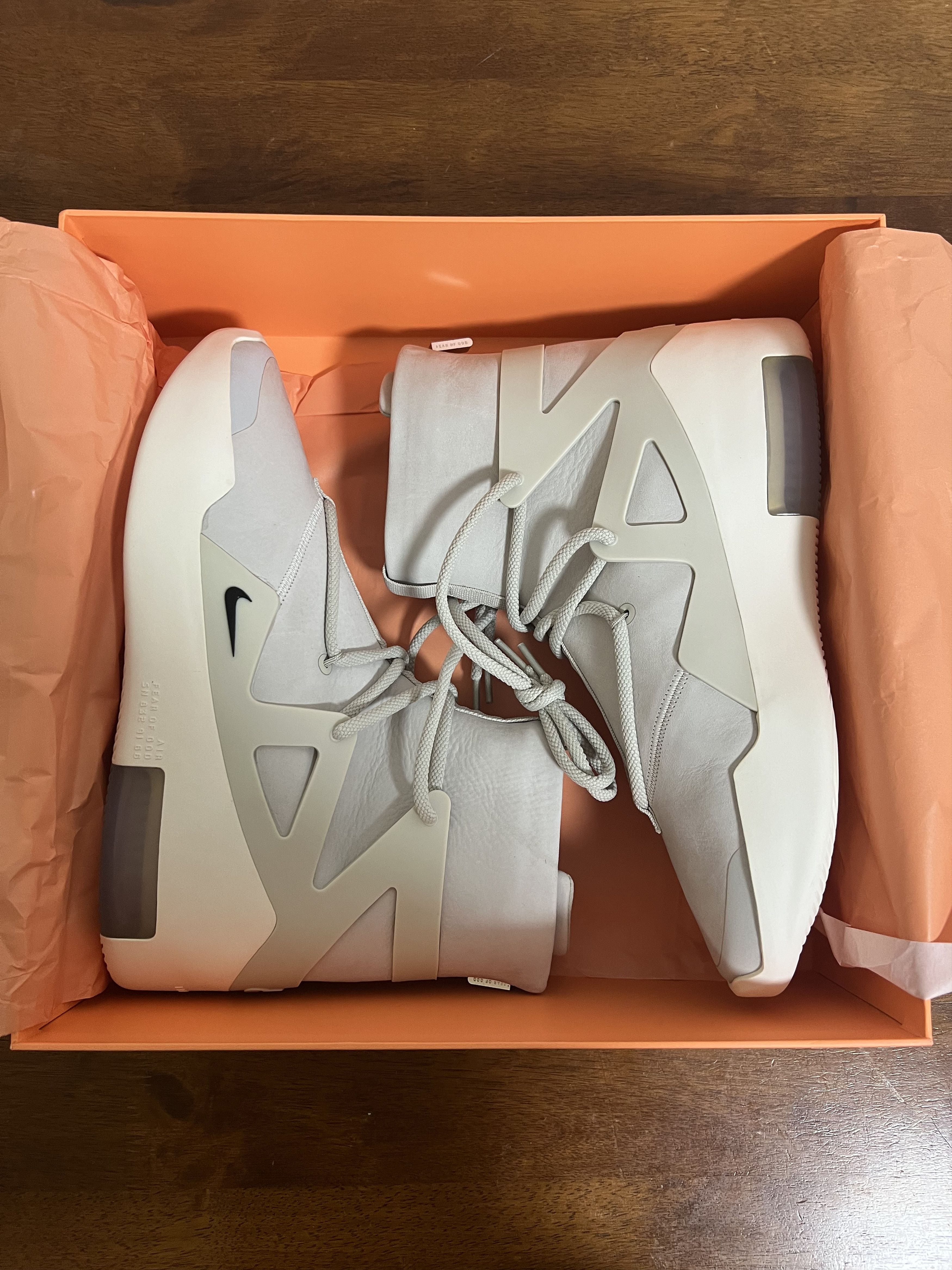 Fear of God × Nike 💚 2019 Fear of God x Nike "Air Fear of God 1" Light Bone Size US 10 / EU 43 - 12 Thumbnail