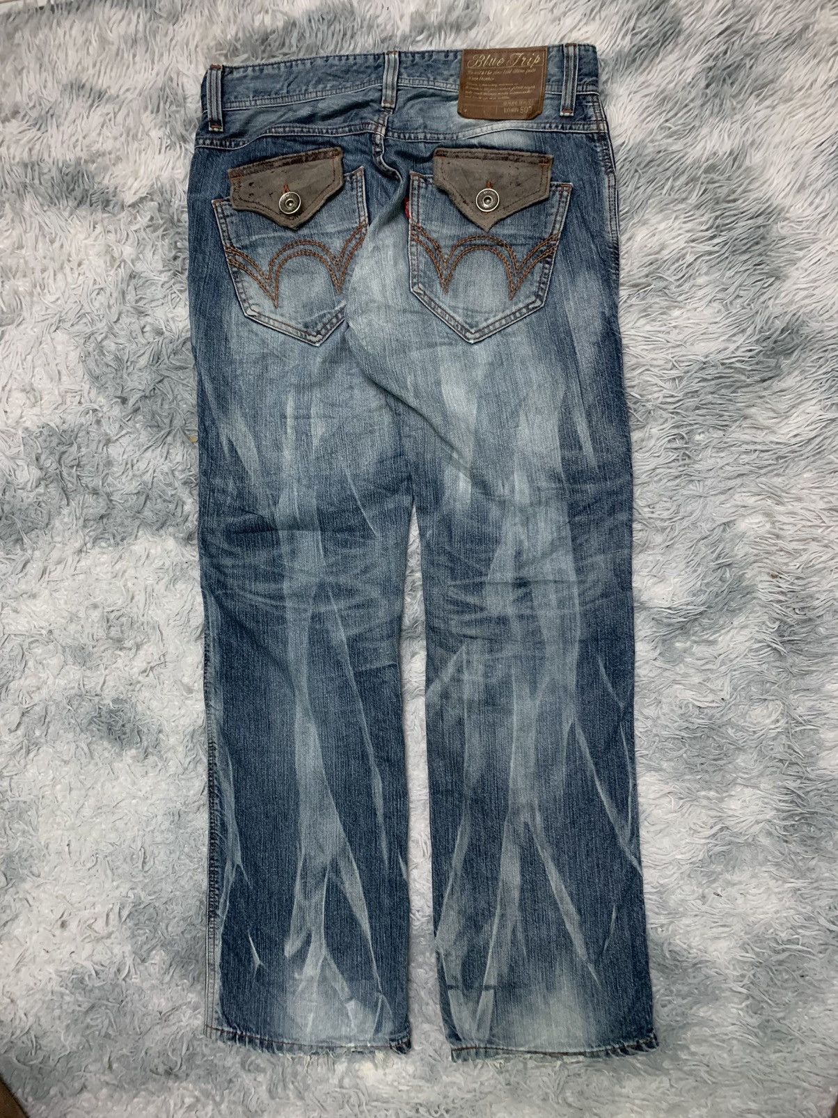 Edwin RARE 90s EDWIN BLUETRIP DISTRESSED JEANS RARE Size US 34 / EU 50 - 2 Thumbnail