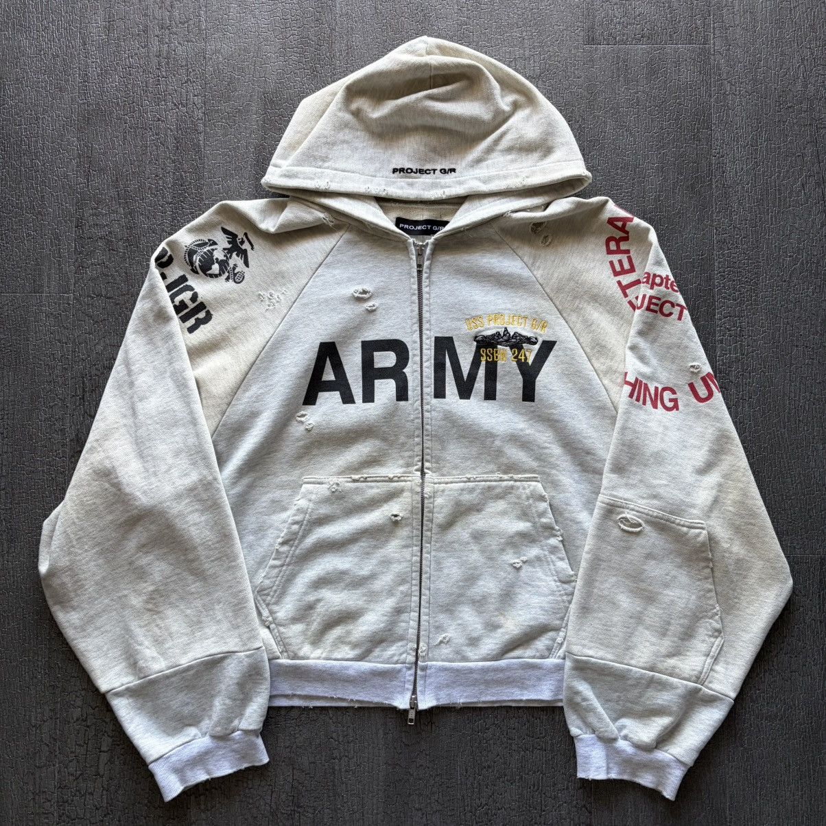 PROJECT G/R Project GR Army zip hoodie | Grailed