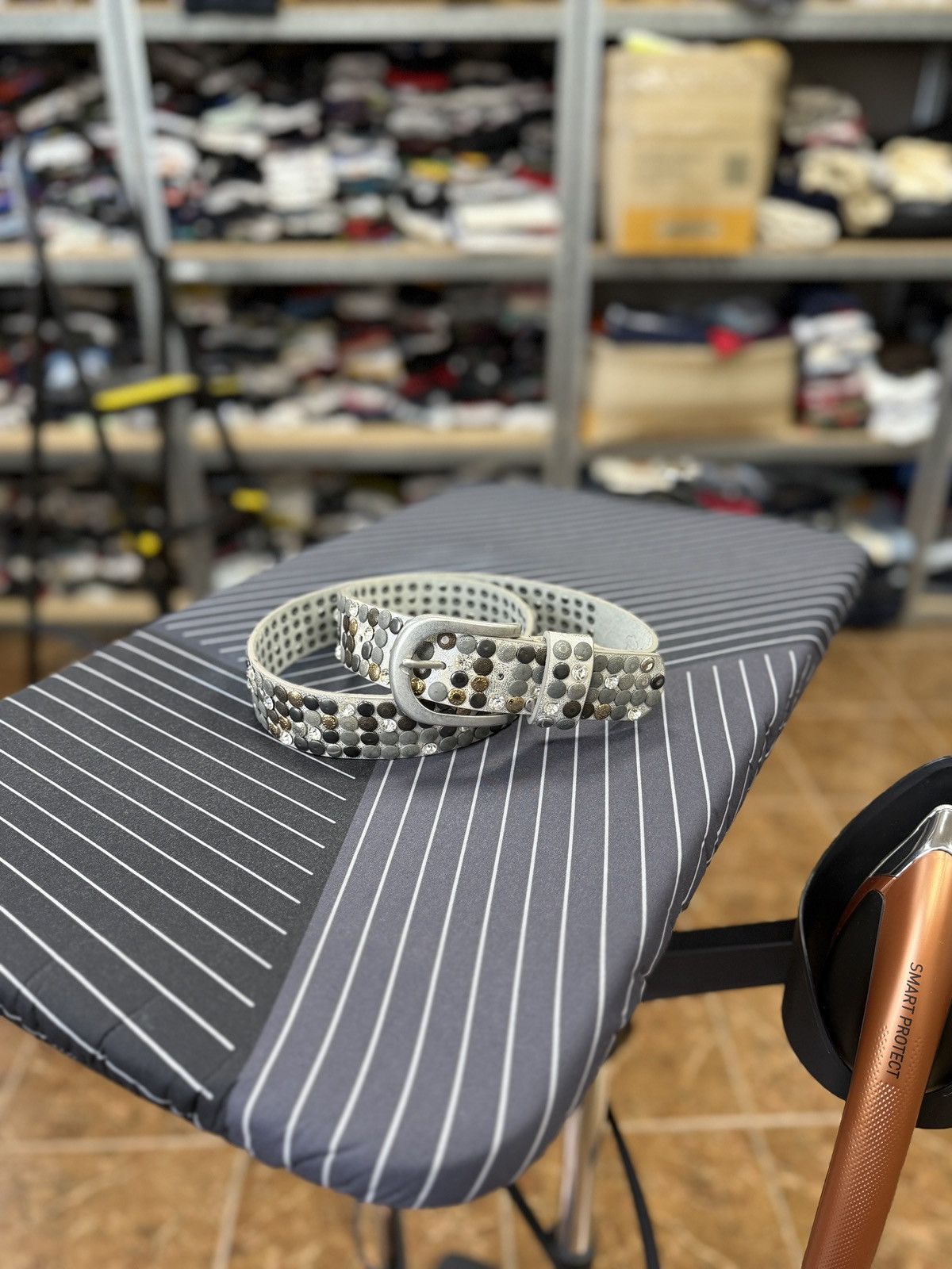 4GSELLER 🇺🇸 Vintage 90s Belt With Rhinestones Metal Punk Rock Emo Goth Size ONE SIZE - 1 Thumbnail