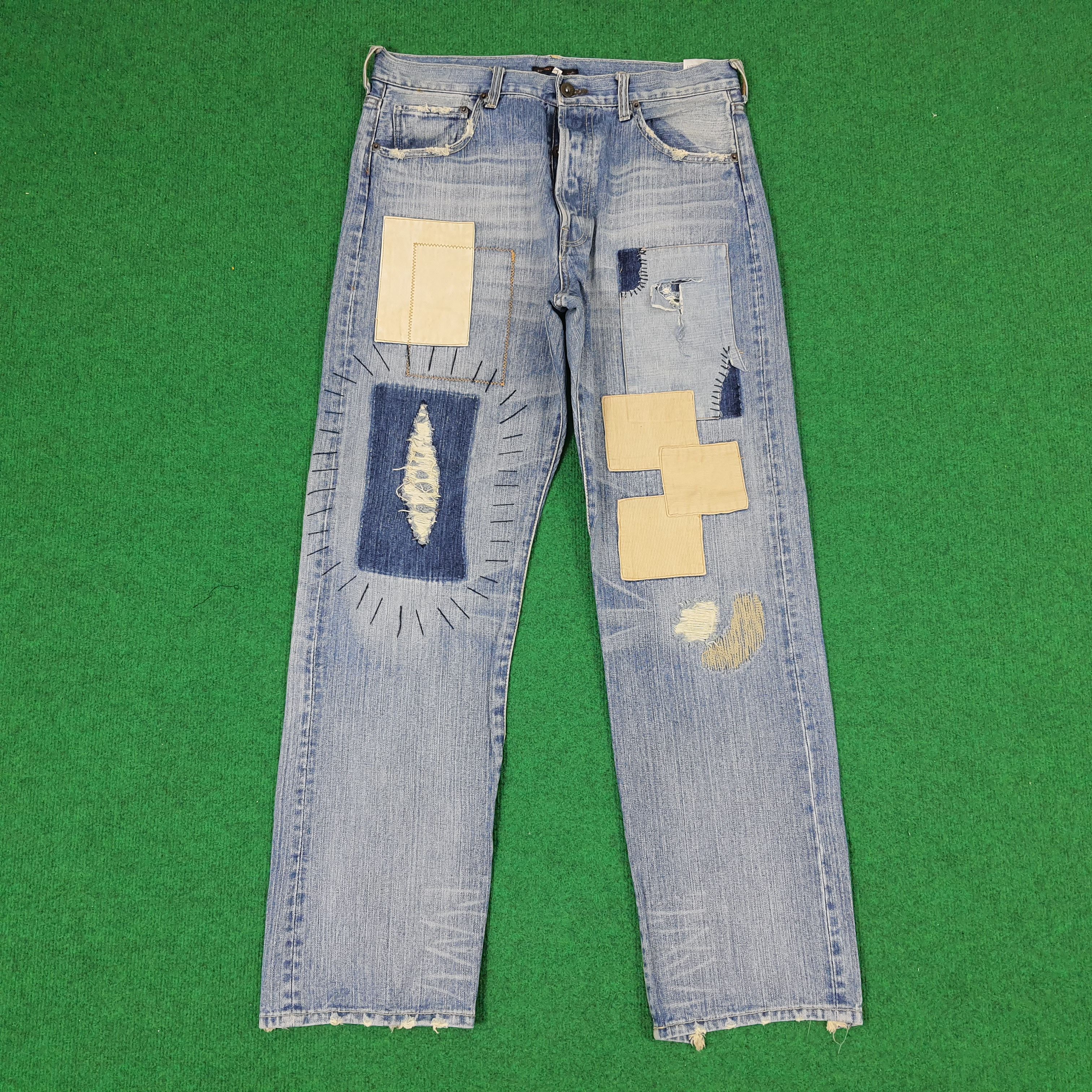 Vintage Vintage Exhibitionist Patchwork Streetwear Design Jeans Size US 32 / EU 48 - 1 Thumbnail