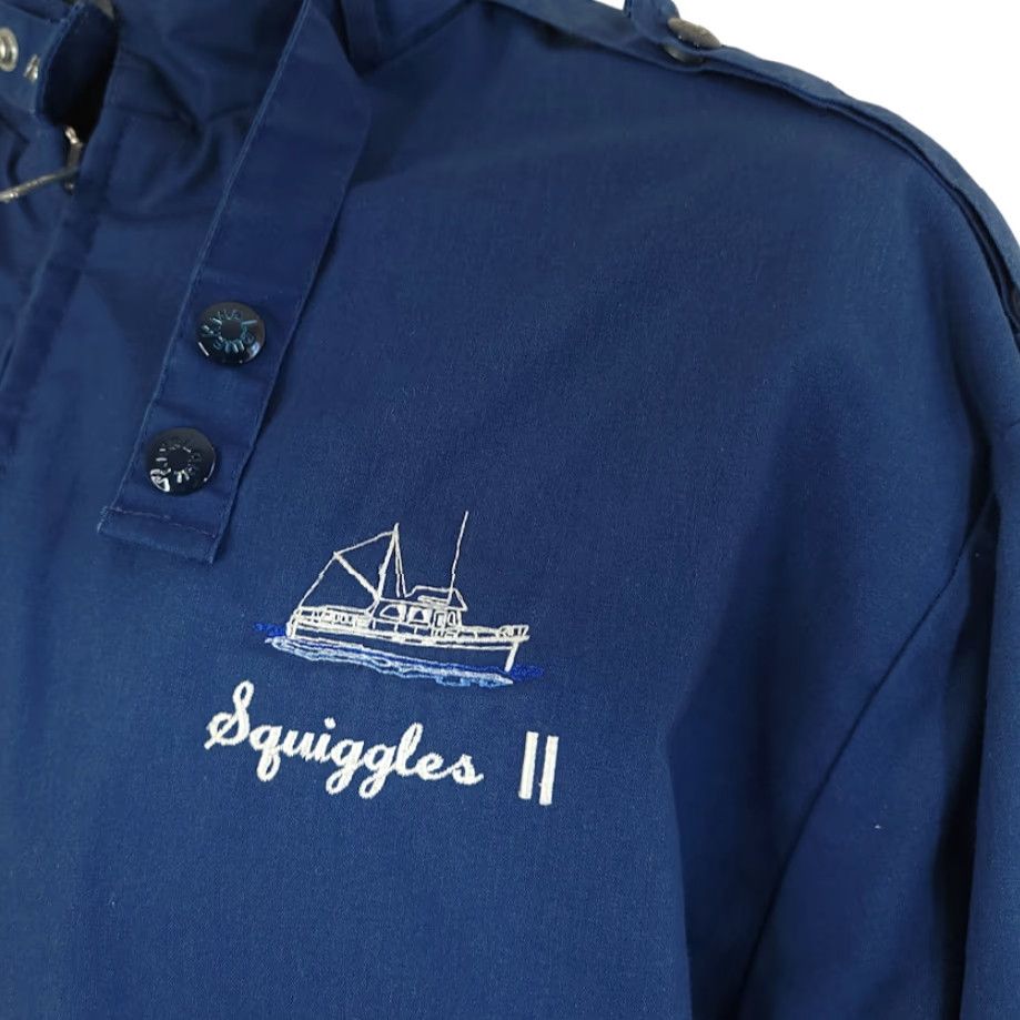 Vintage VINTAGE Lobster Boat Cafe Racer Jacket Mens Size Large 80s Buffalo Plaid USA King Louie Windbreaker Jacket Men Large Blue 80s Fishing Size US L / EU 52-54 / 3 - 3 Thumbnail